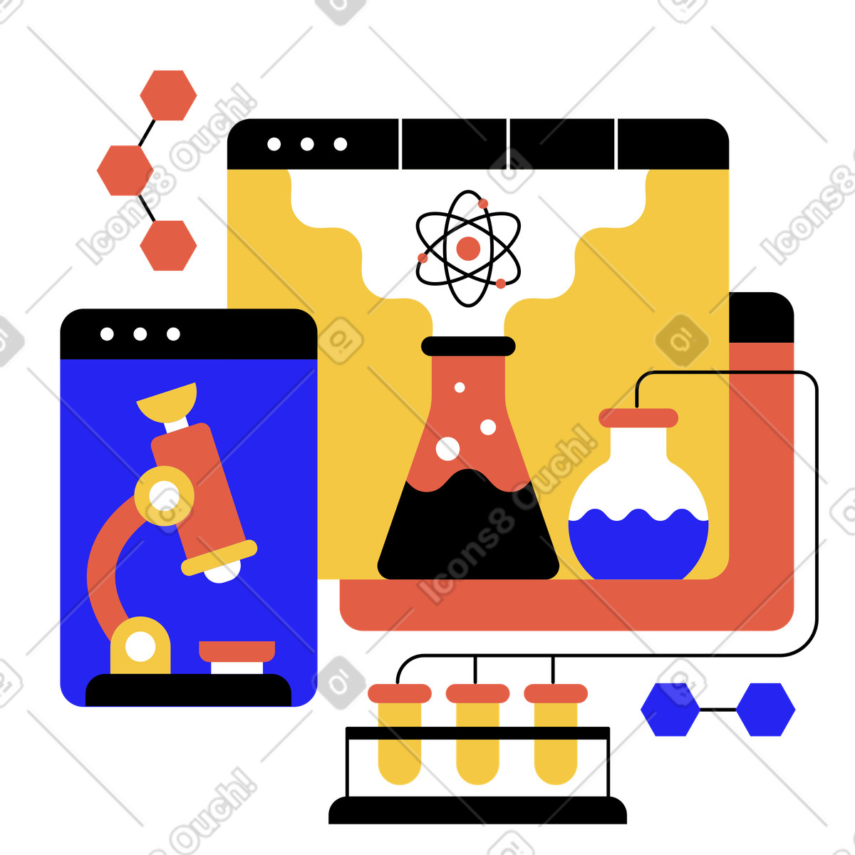Lavoro in laboratorio illustrazione stile Flat scarica PNG, SVG