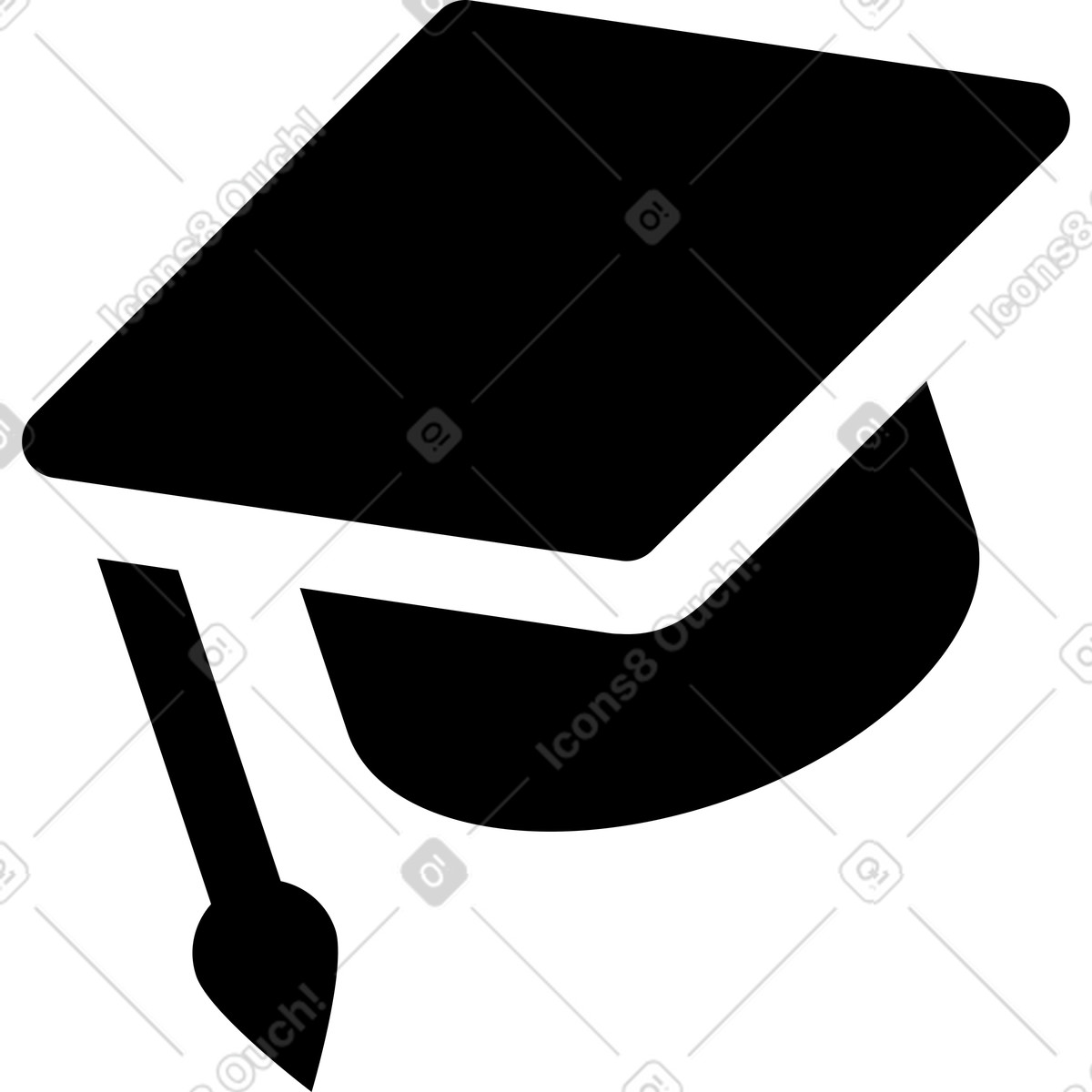 Ilustración Sombrero de graduado en estilo Memphis a descargar en PNG y SVG