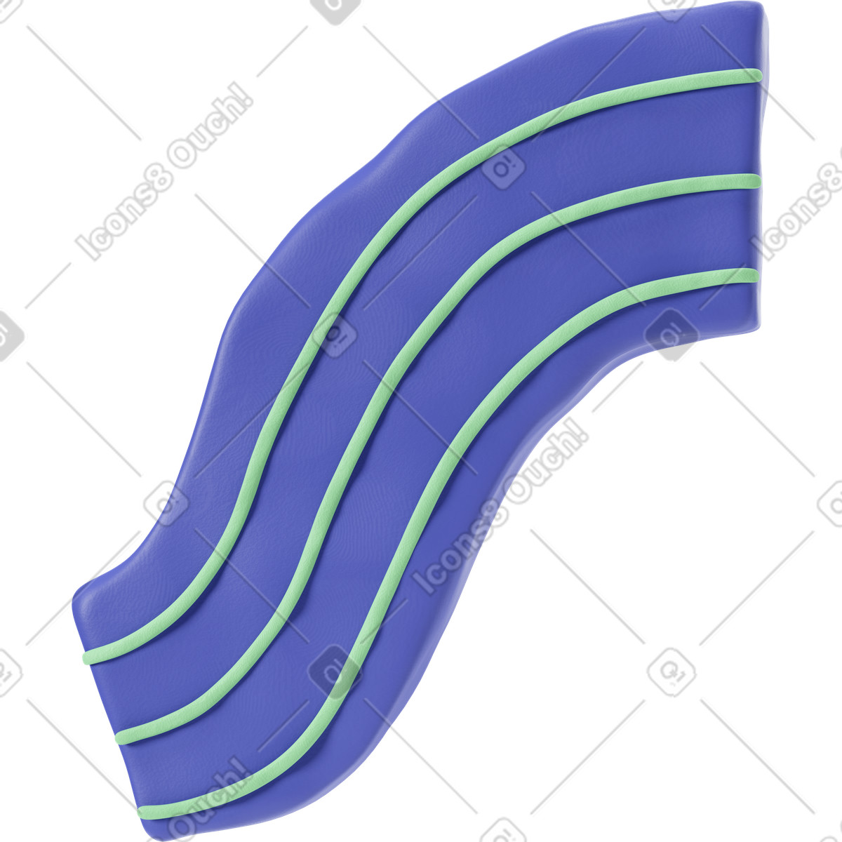 Arm in blue cloth with green stripes illustration 3D Stripy style download PNG, SVG