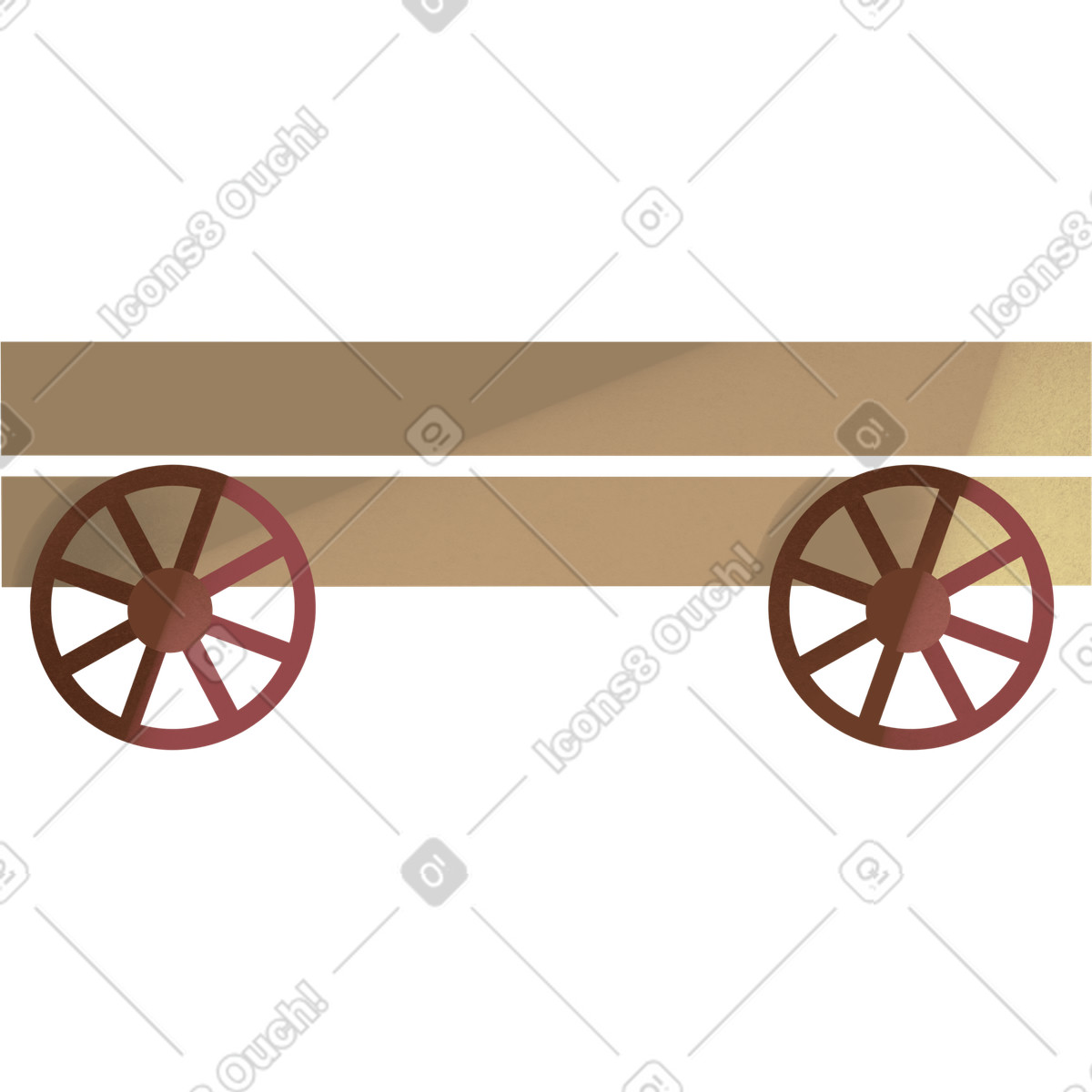 Ilustración Wooden cart on wheels en estilo Shine a descargar en PNG y SVG