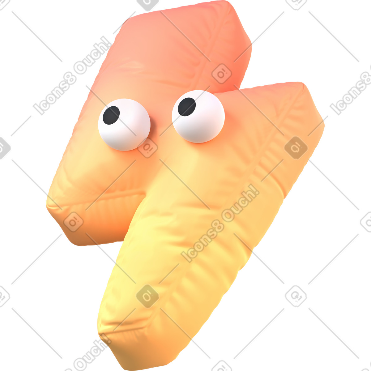 Ilustração de Relâmpago inflado com rosto em PNG e SVG