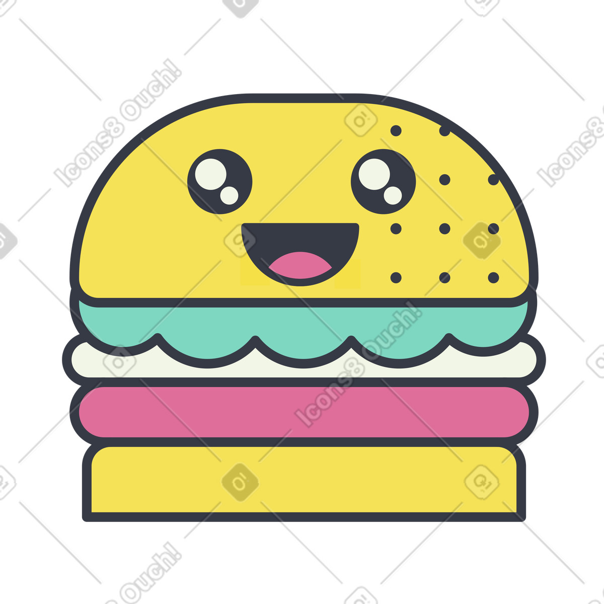 Illustration Burger dans le style Abstract à télécharger aux formats PNG, SVG