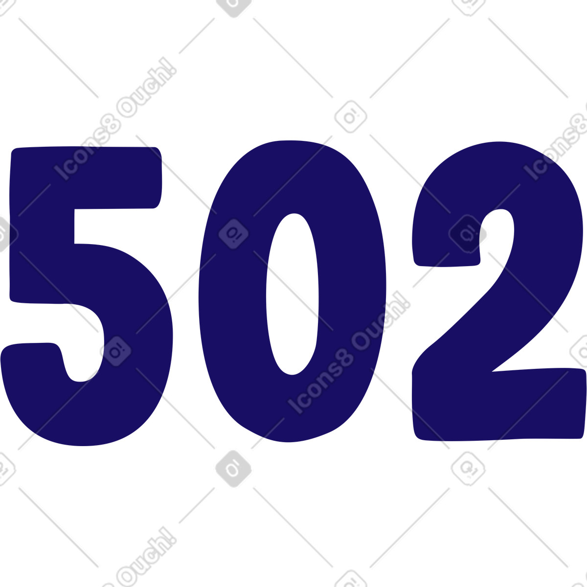 502 numbers illustration in Bendy style download in PNG, SVG