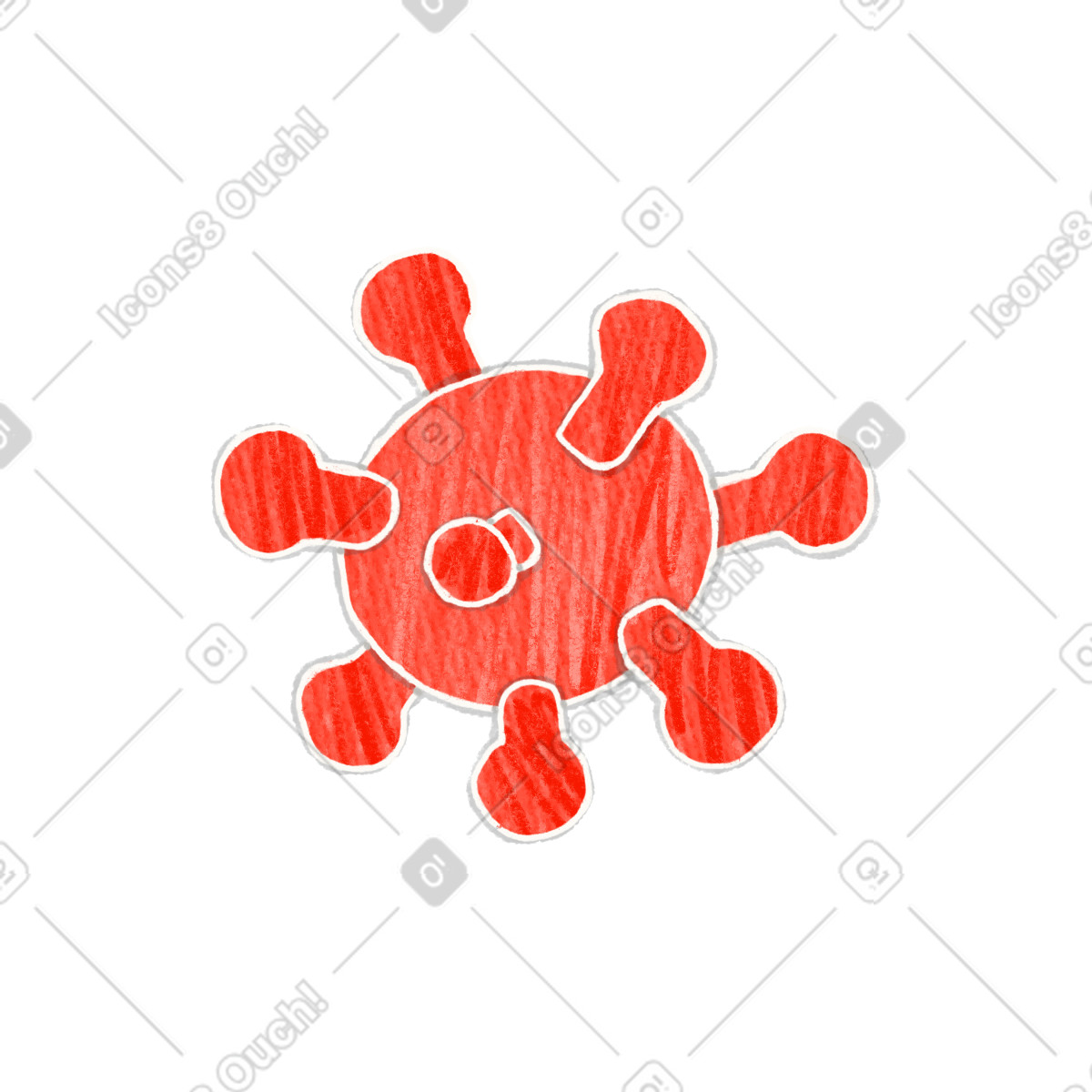 Crafty スタイルの Red virus のイラストをPNG、SVG形式でダウンロード
