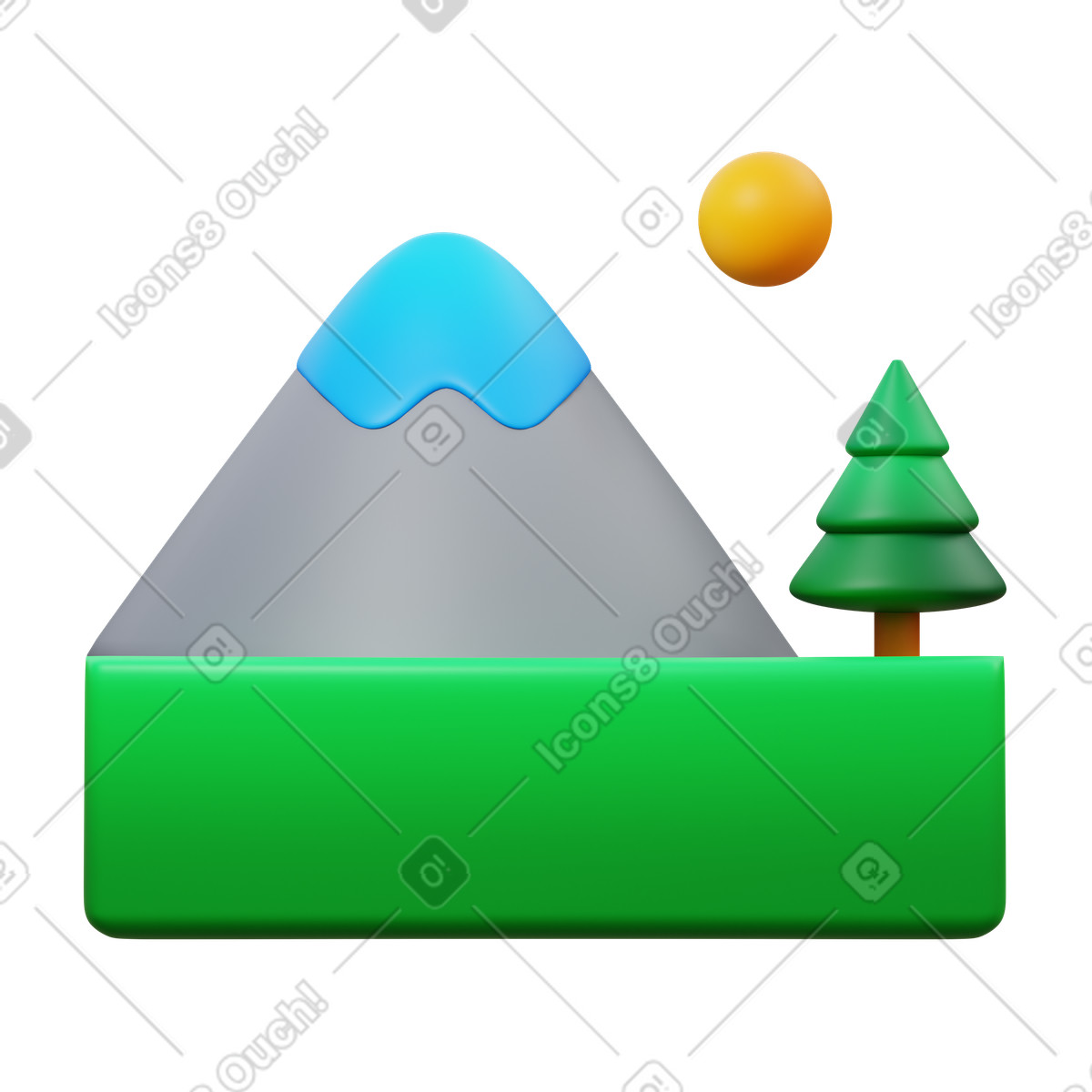 下载 3D Fluency 风格的 National park 插画，支持 PNG、SVG 格式
