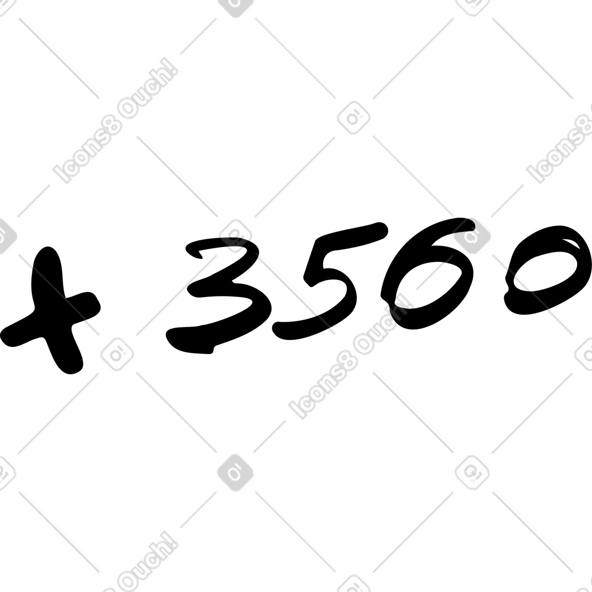 Illustration Plus trois mille cinq cent soixante dans le style Line à télécharger aux formats PNG, SVG