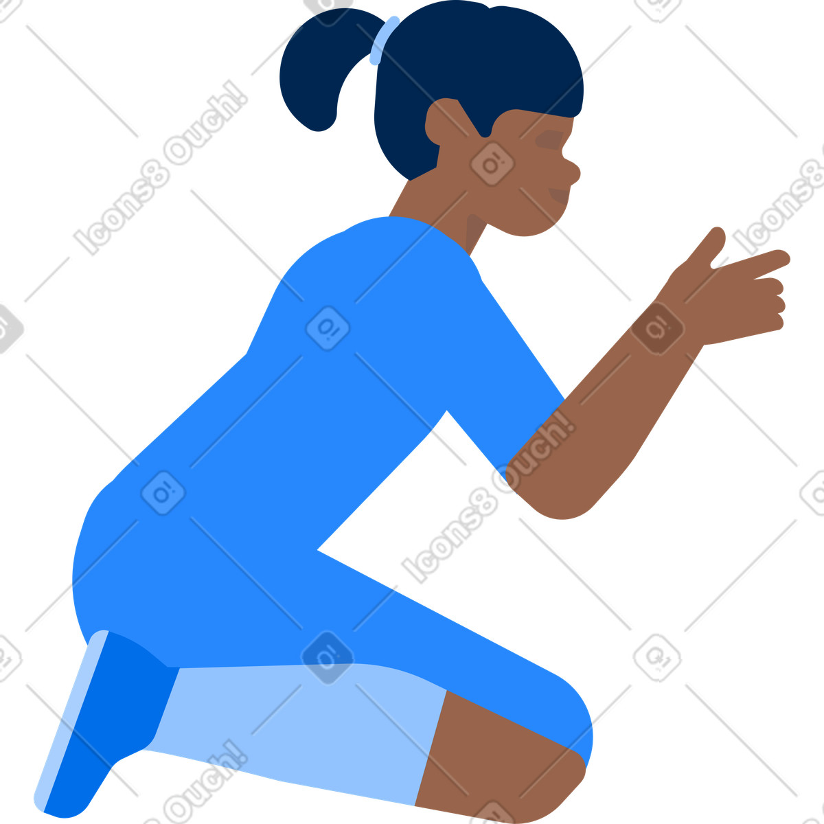 Girl sitting and holding smth illustration in Urban style download in PNG, SVG