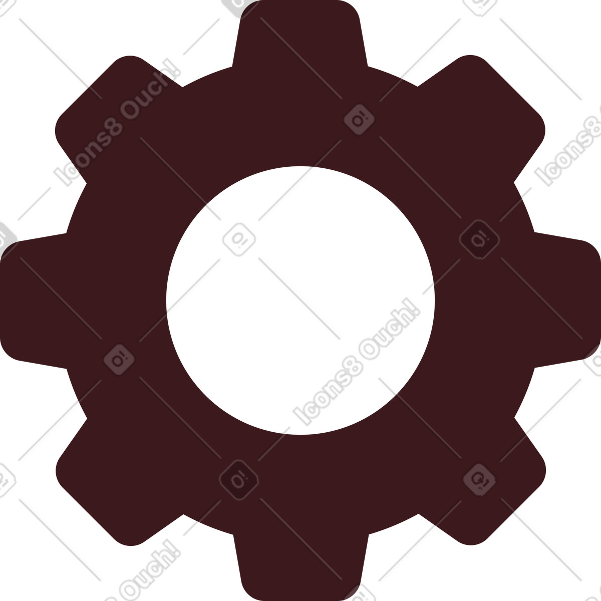Ilustración Engranaje en estilo Folks a descargar en PNG y SVG