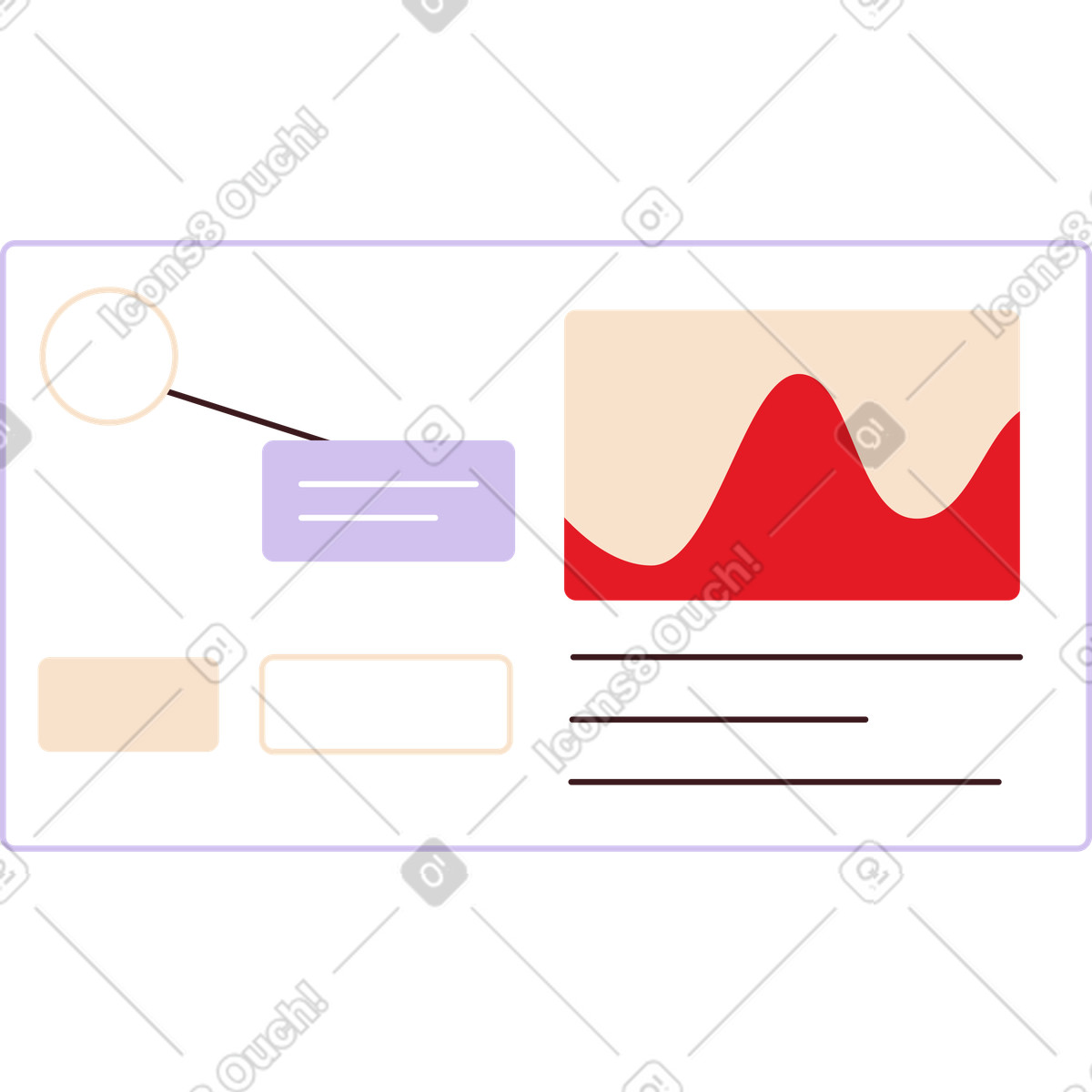 Information board with chart illustration in Folks style download in PNG, SVG