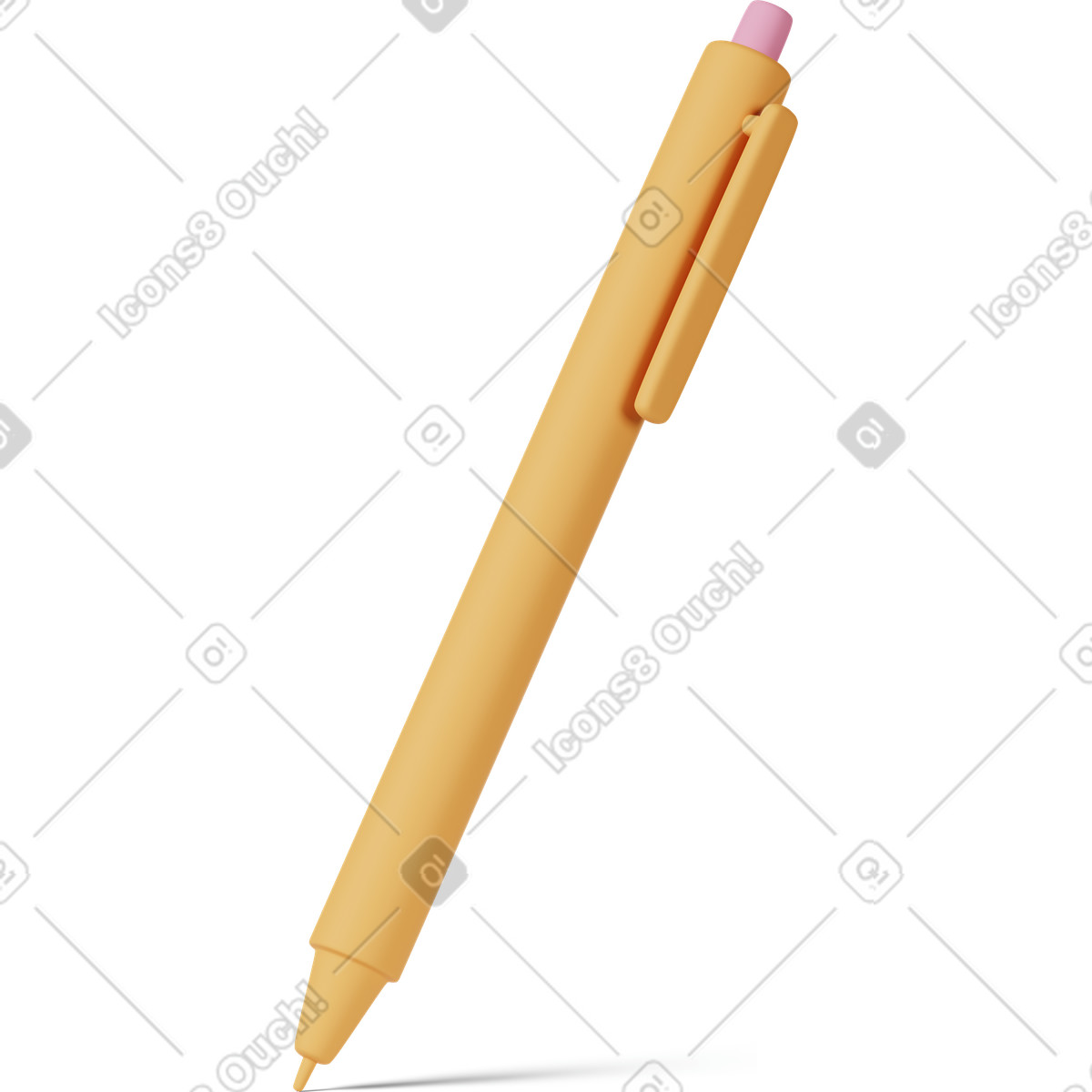 Ilustração de Yellow pen em no estilo 3D Casual life para baixar em PNG, SVG