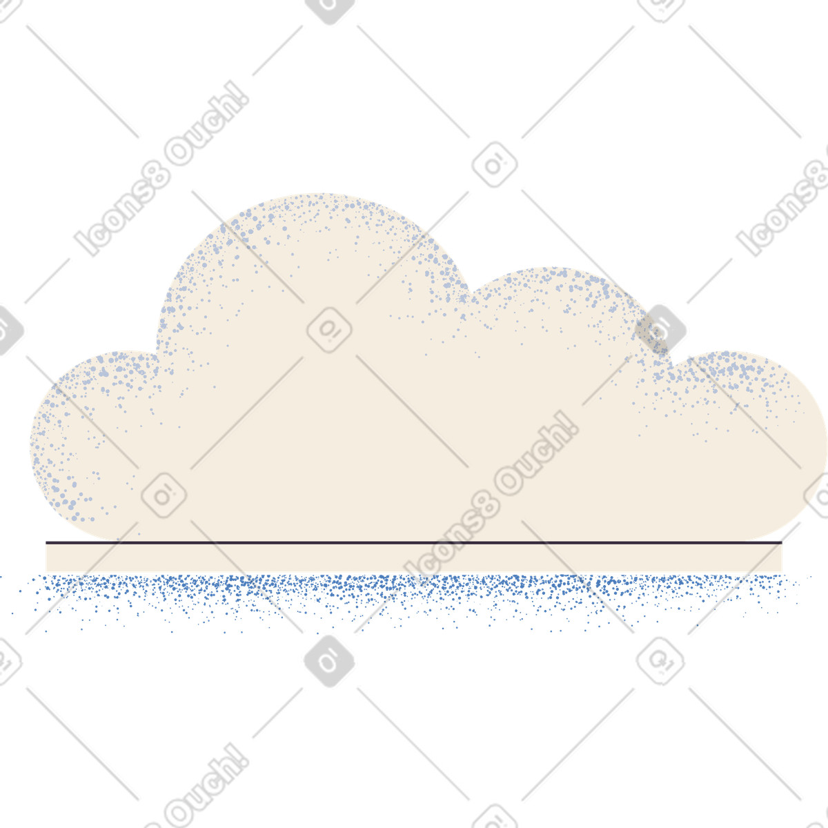 Wolke-Illustration im Pale-Stil als Download in PNG, SVG