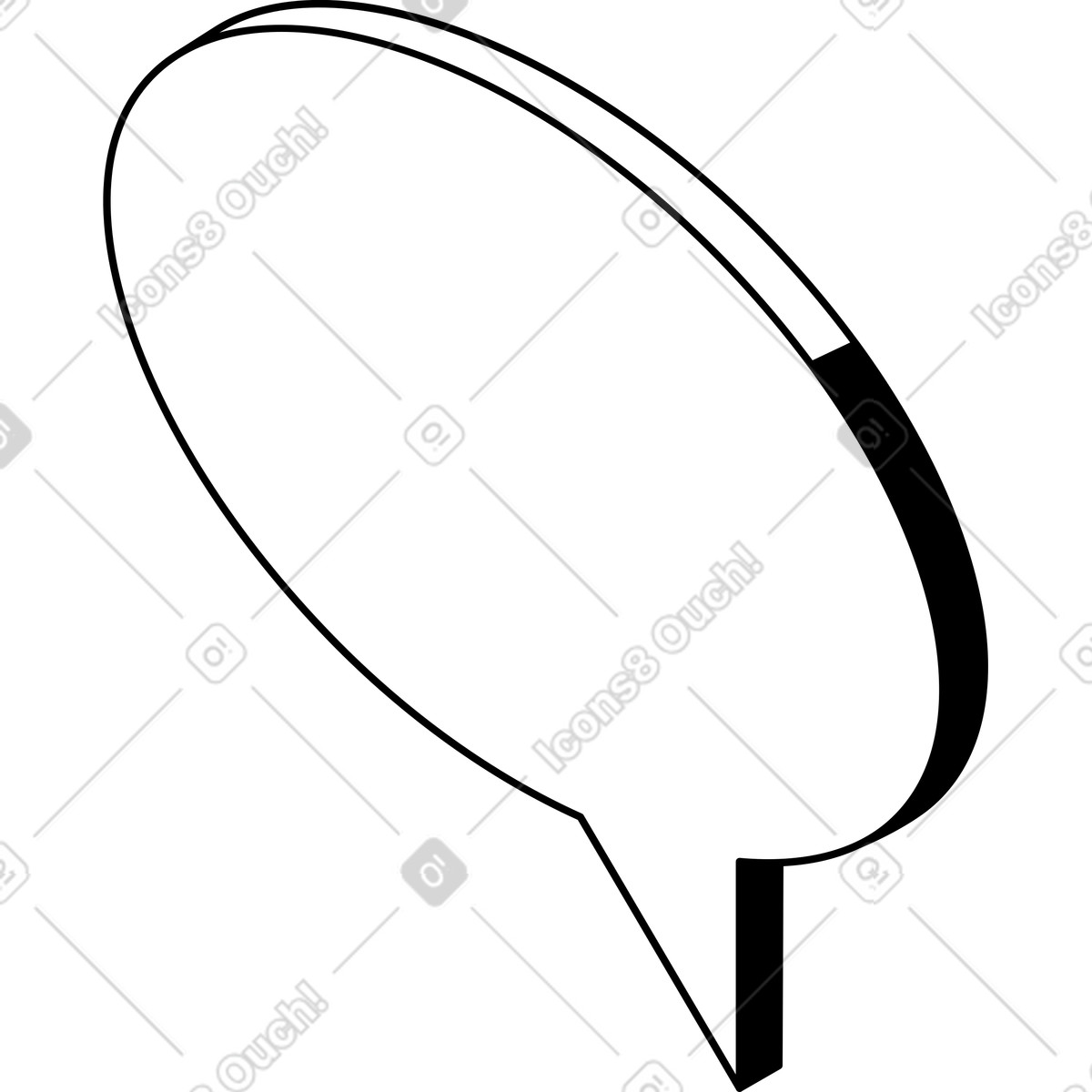 Illustration Bulle de dialogue ronde dans le style Isometric à télécharger aux formats PNG, SVG