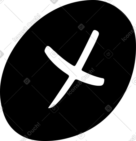 Cruz en un círculo negro PNG, SVG