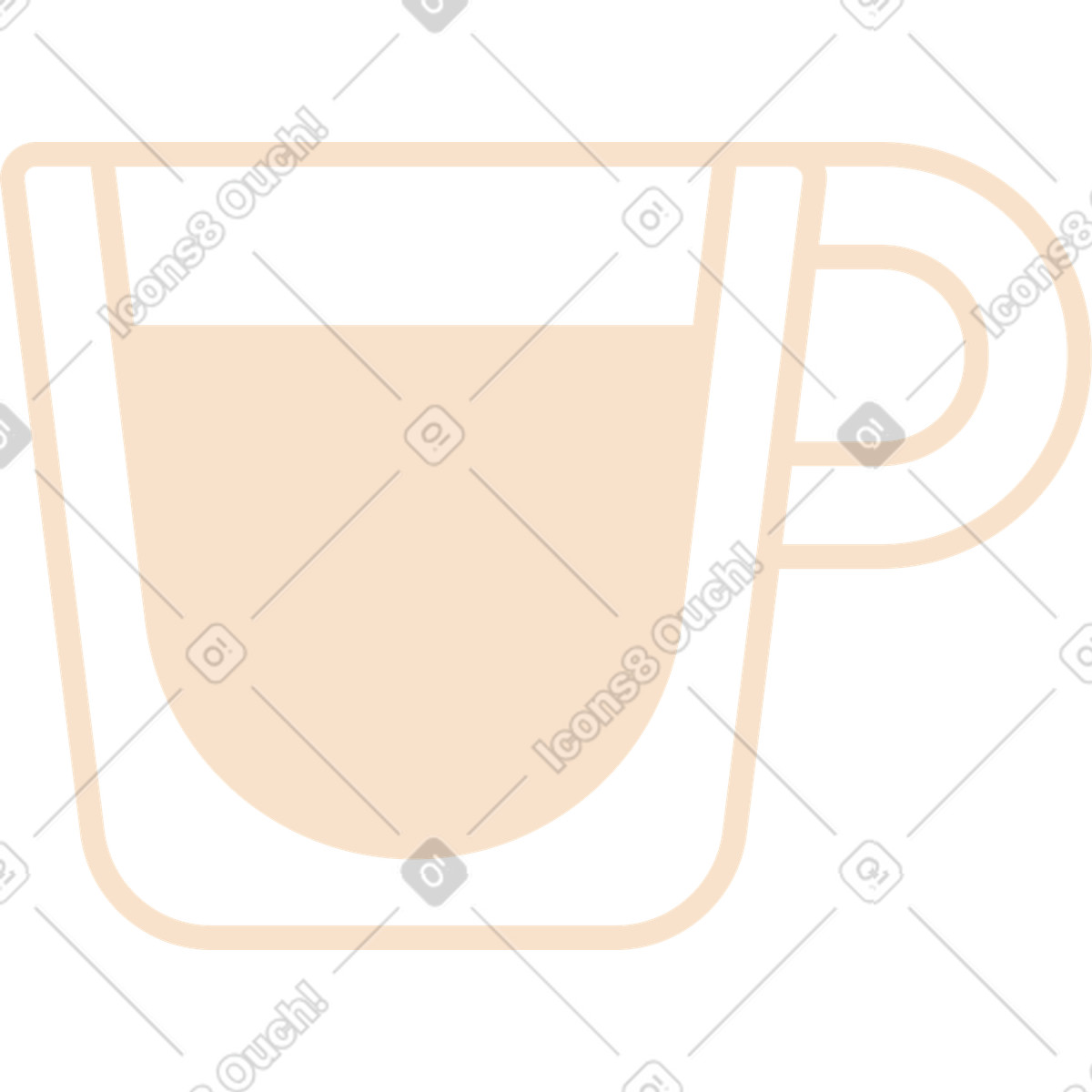 Becher mit tee-Illustration im Folks-Stil als Download in PNG, SVG