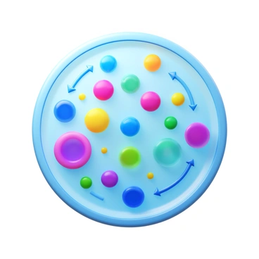A petri dish containing various types of cells, some vibrant in color and others translucent. The cells are densely packed together, with a few in different stages of division. Arrows connecting the cells indicate their interactions, symbolizing a feedback loop. The background is a subtle gradient that enhances the visibility of the cells within the dish.