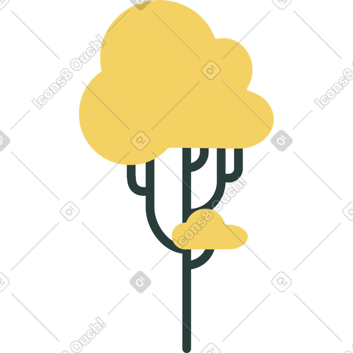 Illustration Arbre dans le style Macaroni à télécharger aux formats PNG, SVG