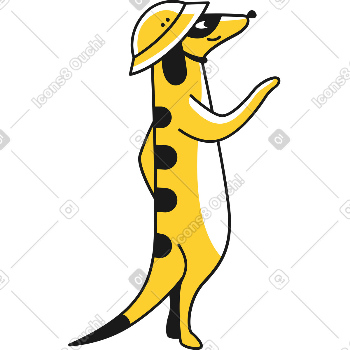 下载 Taxi 风格的 猫鼬指向 插画，支持 PNG、SVG 格式
