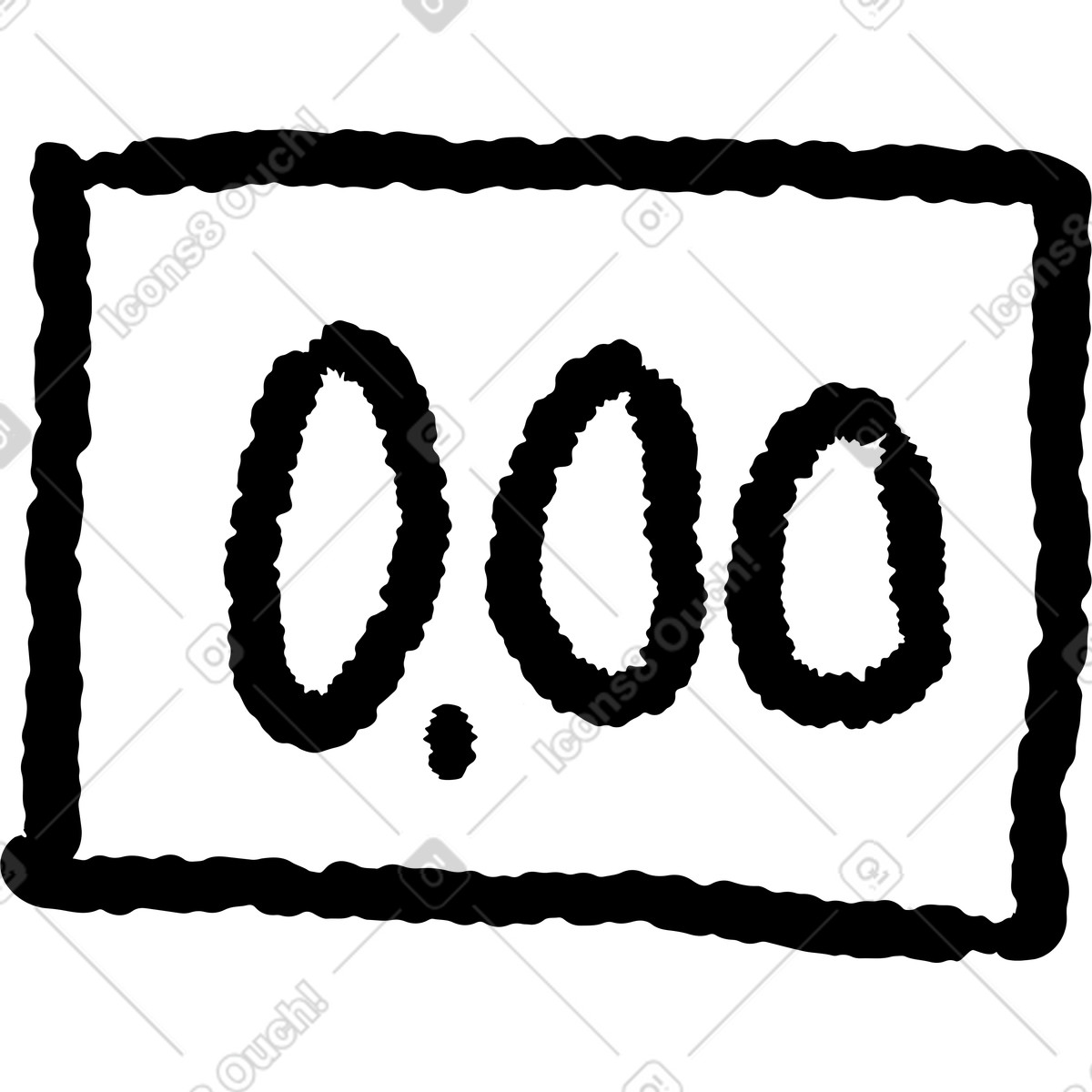 Ilustración Zero balance displayed as hand drawn 0.00 inside frame en estilo Black Chalk a descargar en PNG y SVG