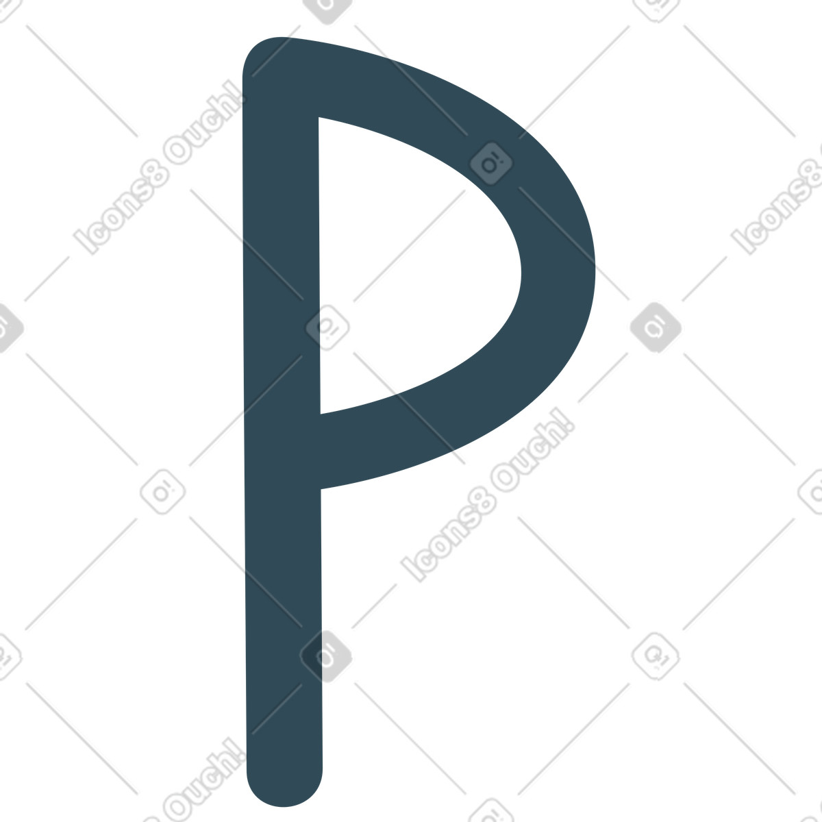 Ilustração de P azul escuro em no estilo Kingdom para baixar em PNG, SVG