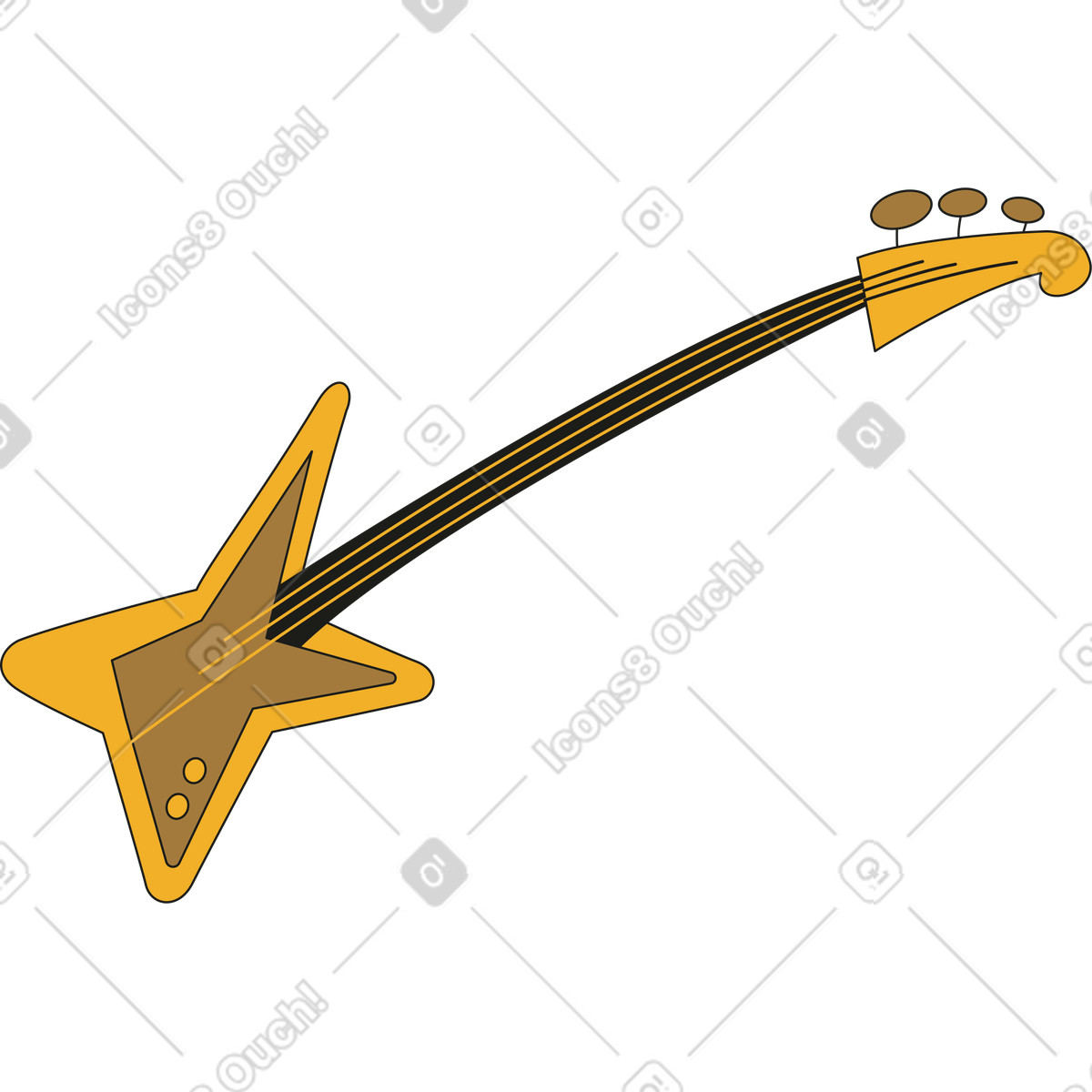 Chitarra illustrazione in stile Rubber scarica in PNG, SVG