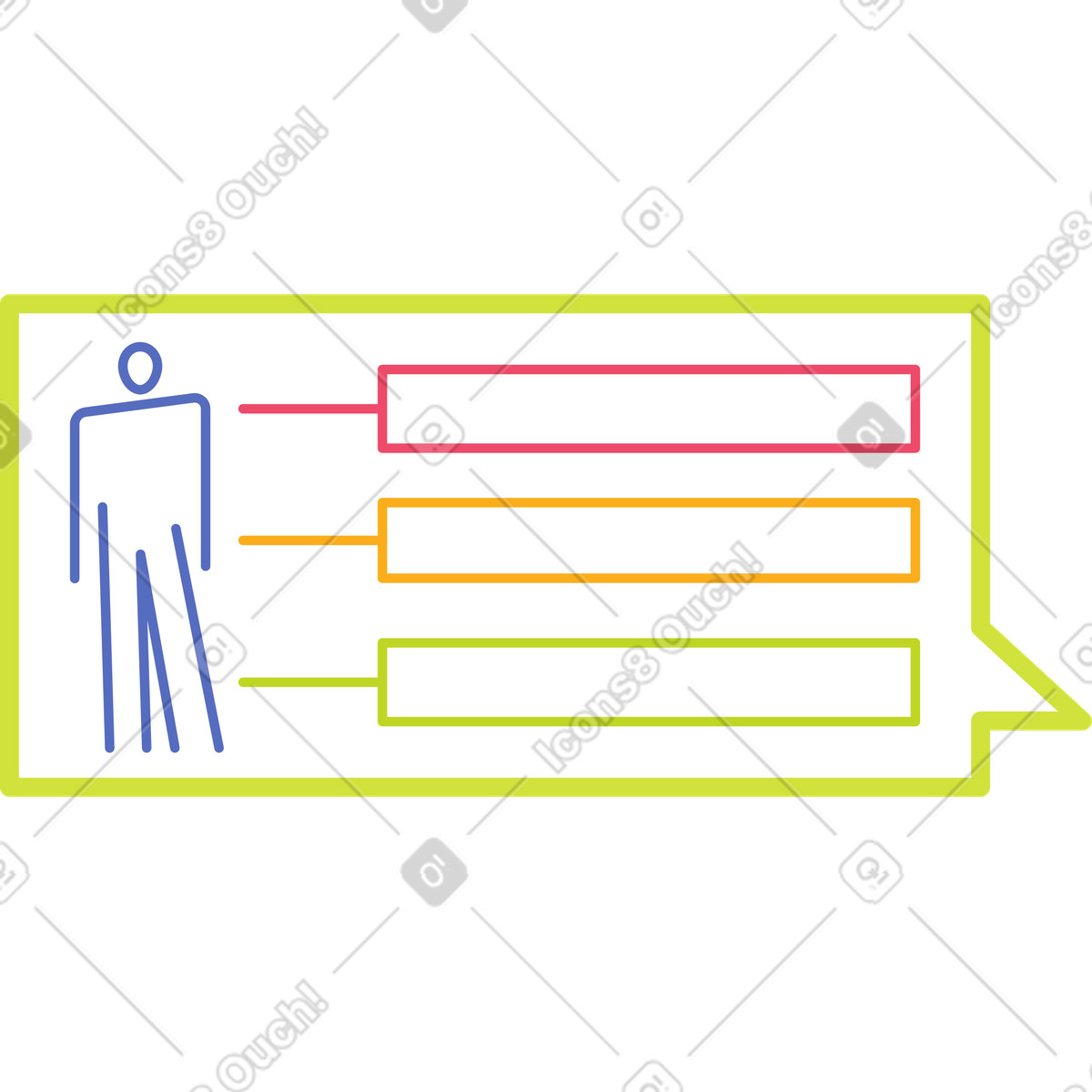 Juicy スタイルの 図とテキストを含む吹き出し のイラストをPNG、SVG形式でダウンロード