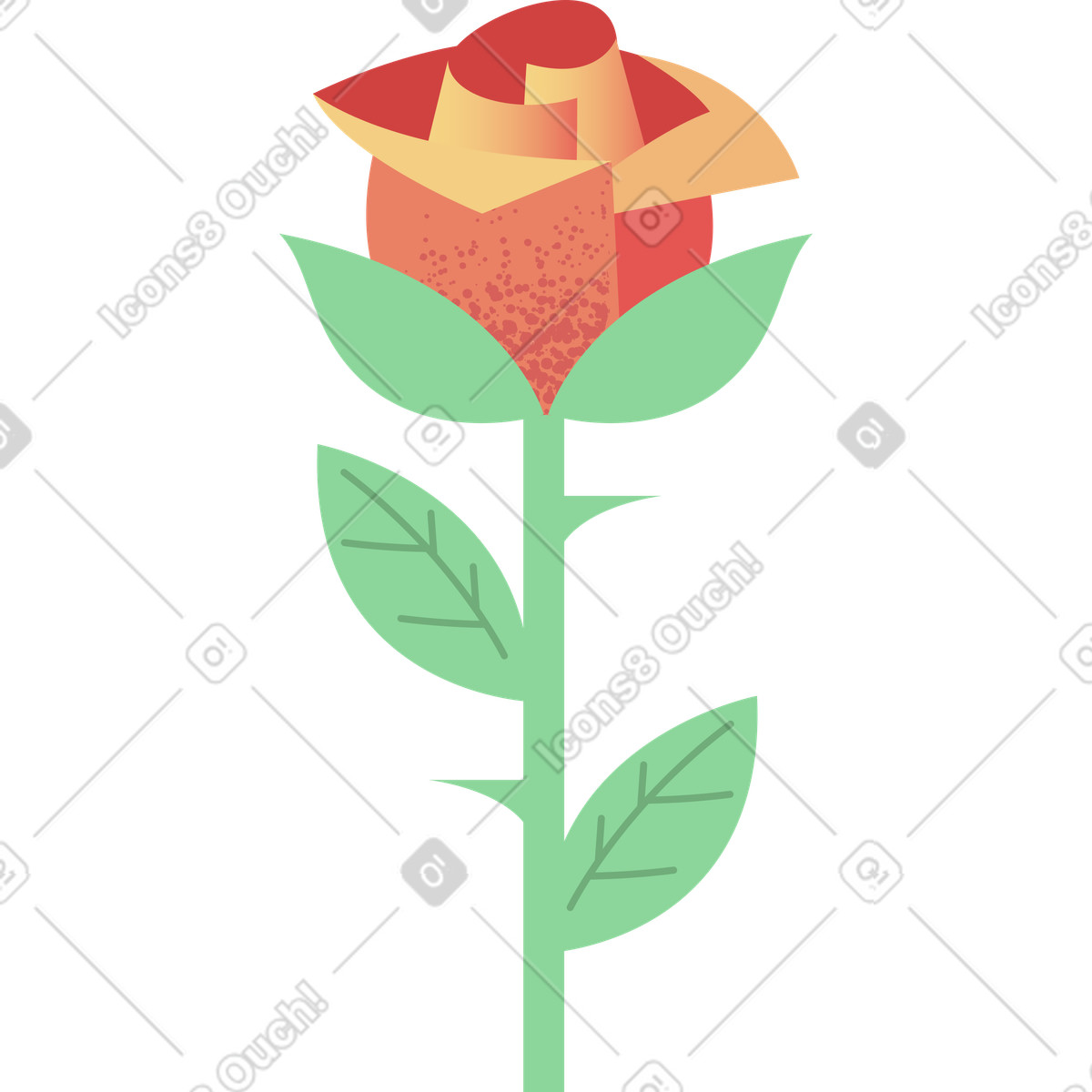 Rosa illustrazione in stile Pale scarica in PNG, SVG