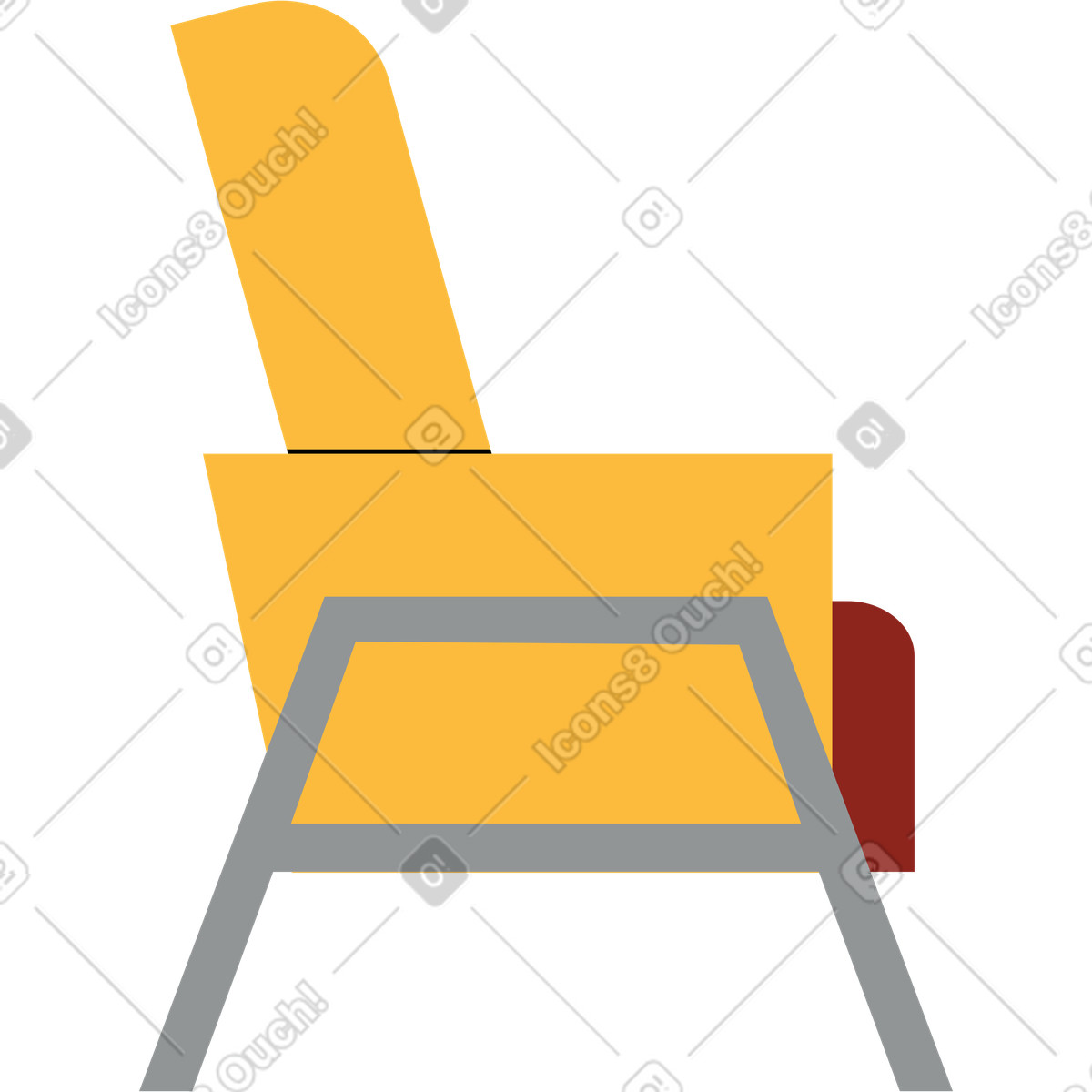 Armchair illustration in Burgundy style download in PNG, SVG