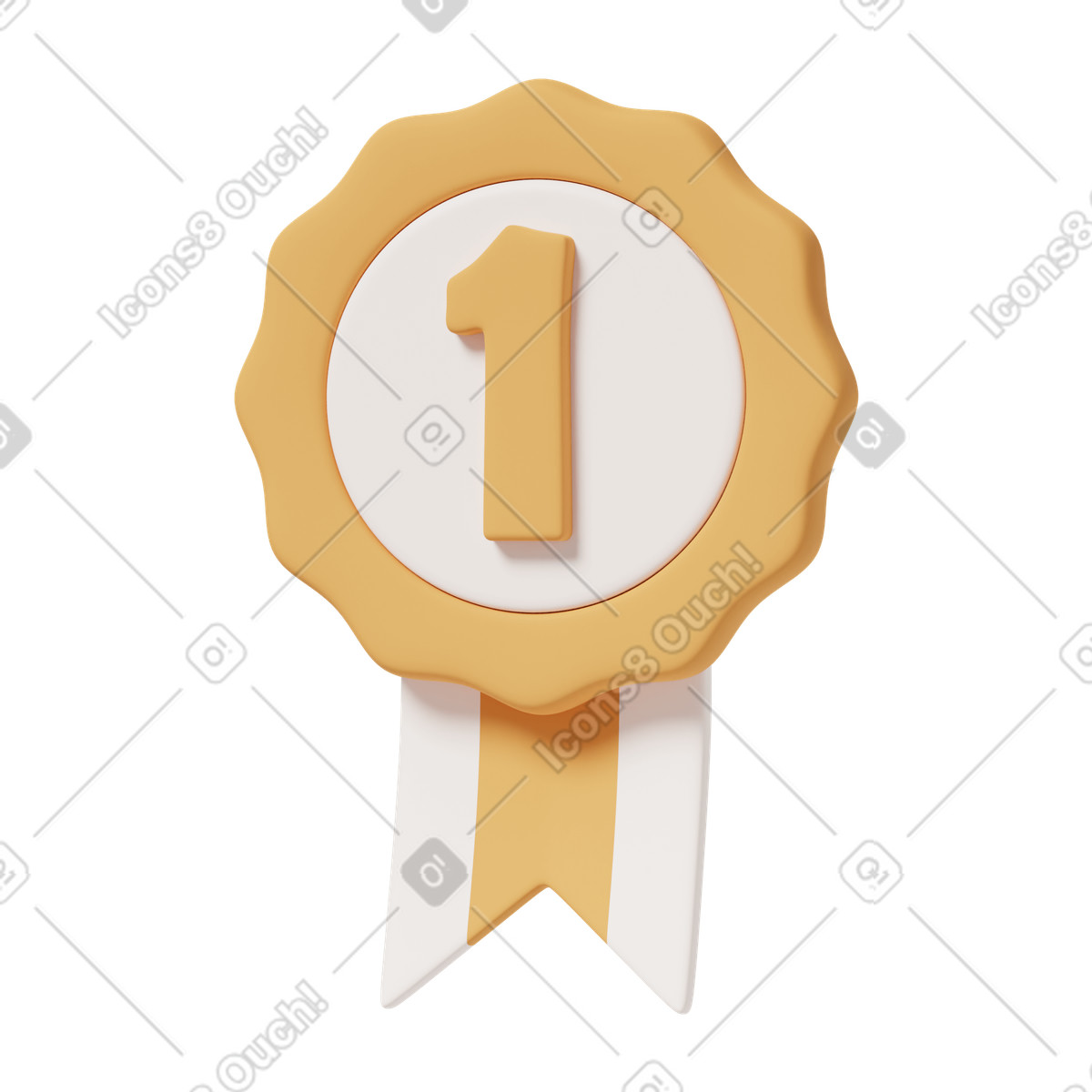 3D Casual life スタイルの First place badge のイラストをPNG、SVG形式でダウンロード