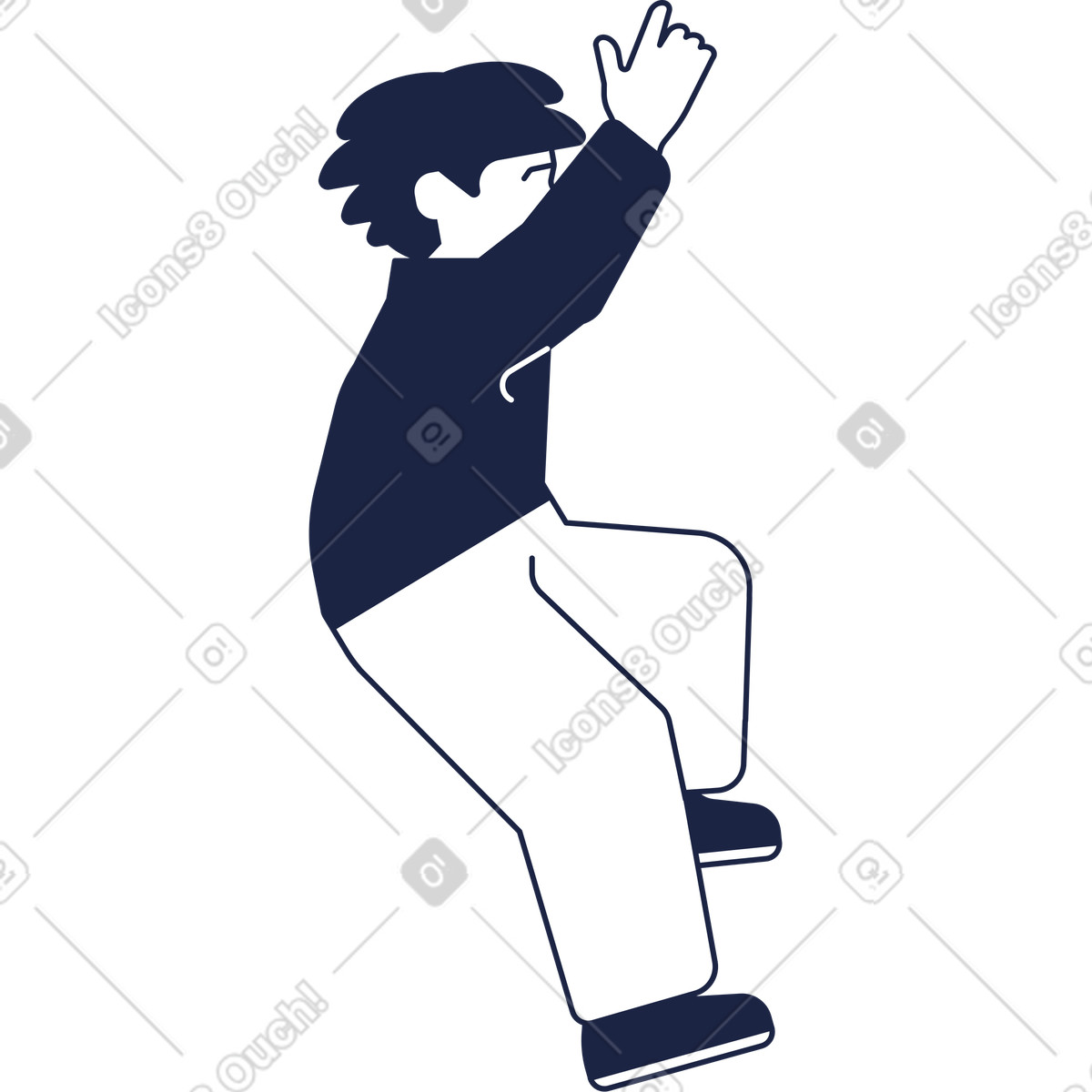 Illustration Écolier dans le style Urban Line à télécharger aux formats PNG, SVG