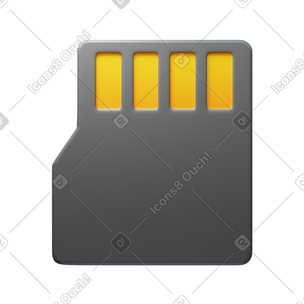 Micro sd-Illustration im 3D Fluency-Stil als Download in PNG, SVG