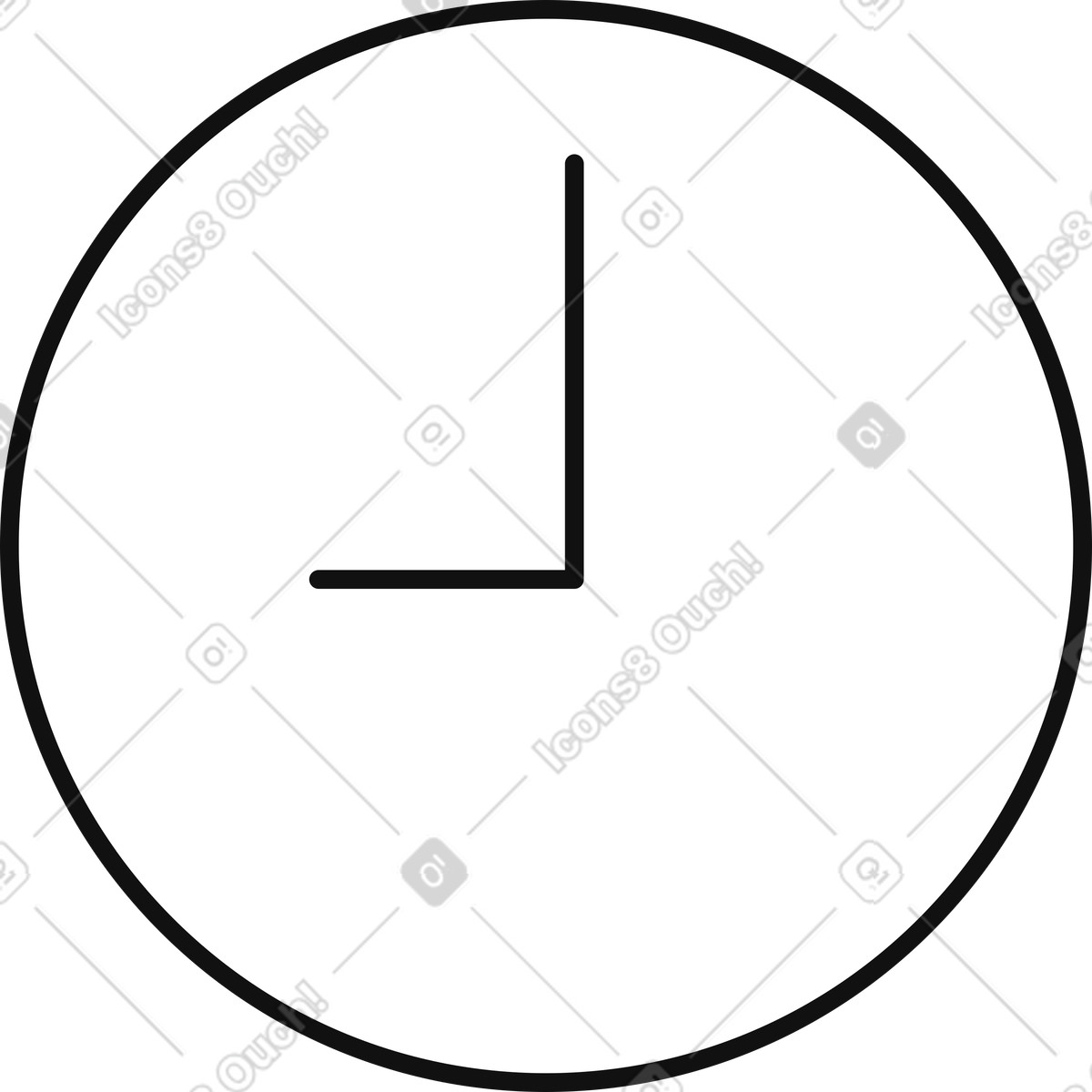 Clock symbol showing three oclock time for schedule and deadline-Illustration im Main-Stil als Download in PNG, SVG
