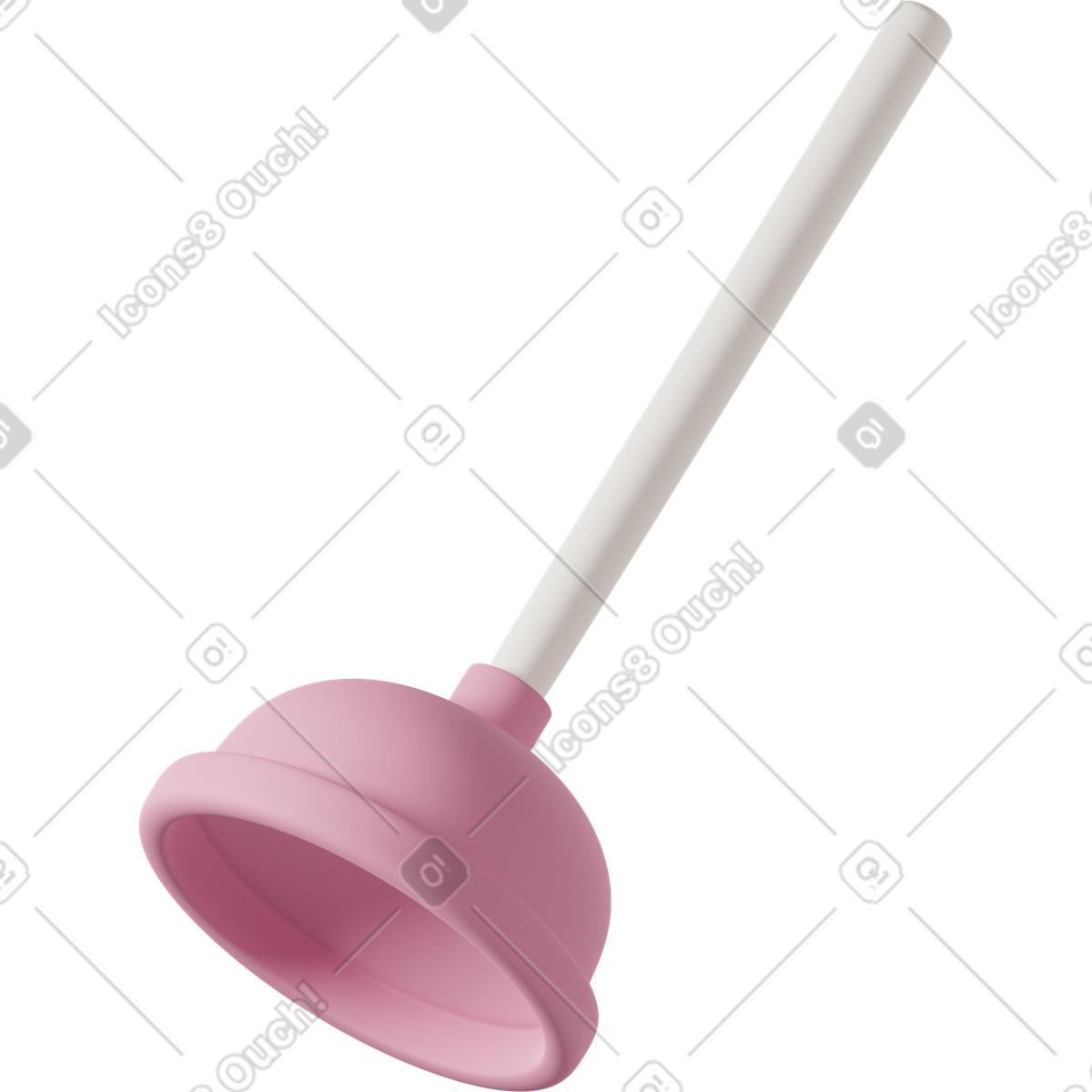 Ilustração de Pink toilet plunger em no estilo 3D Casual life para baixar em PNG, SVG
