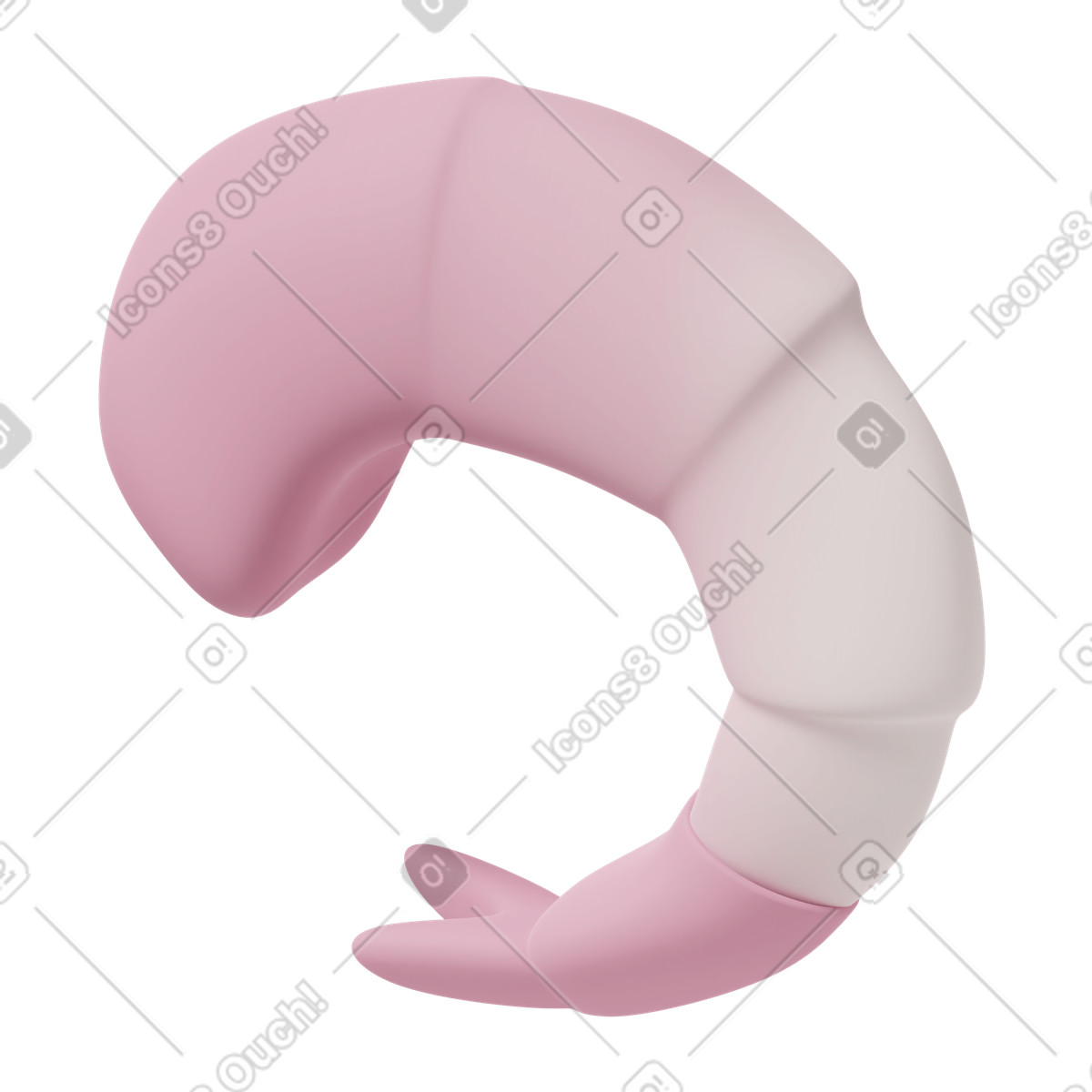 3D Casual life スタイルの Pink shrimp のイラストをPNG、SVG形式でダウンロード