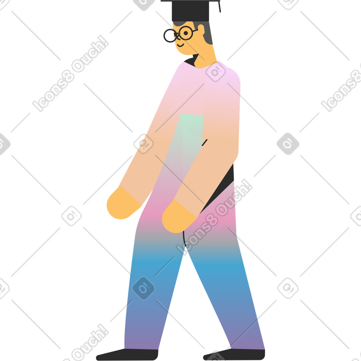 Student illustration featuring engaging clipart graphics available in PNG and SVG