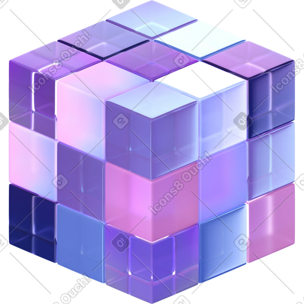 Rubiks cube animated illustration in GIF, Lottie (JSON), AE