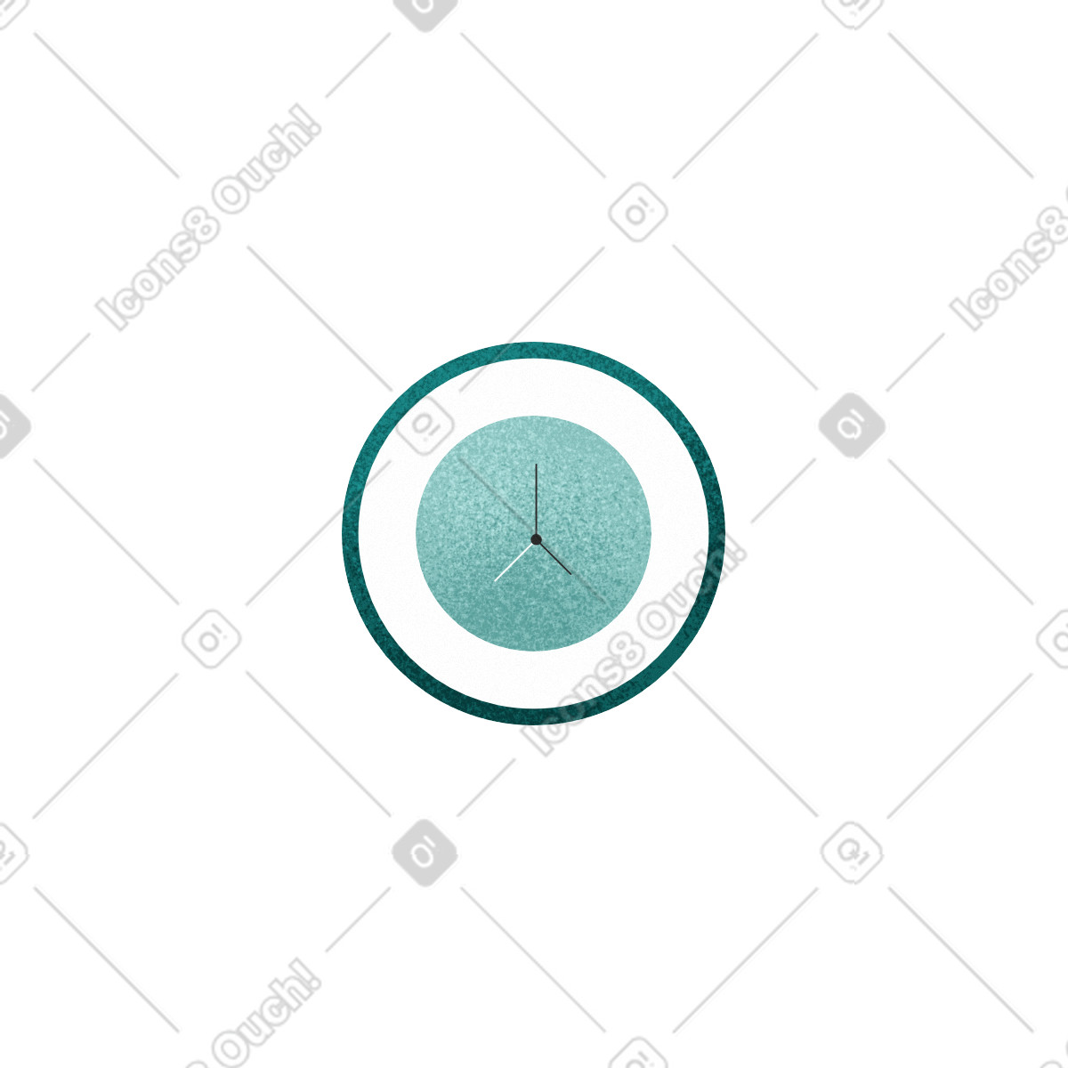 Ilustração de Wall clock showing five o'clock em no estilo Willowy para baixar em PNG, SVG