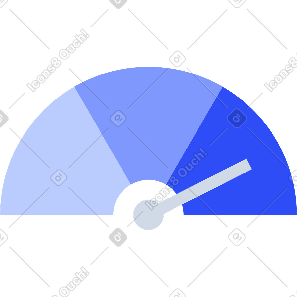Gauge chart for kpi illustration in System style download in PNG, SVG