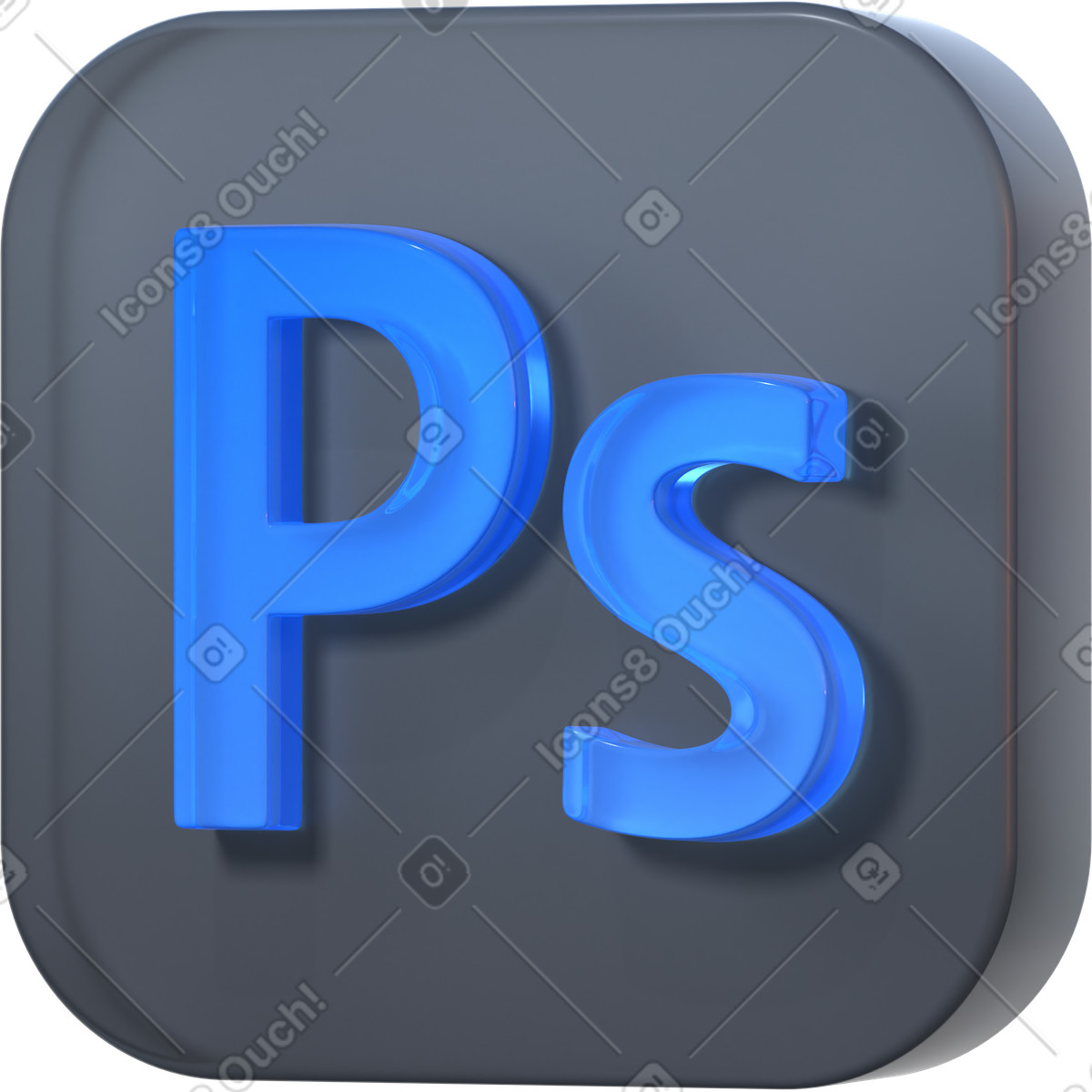 Logo astratto photoshop illustrazione in stile 3D Glassy scarica in PNG, SVG