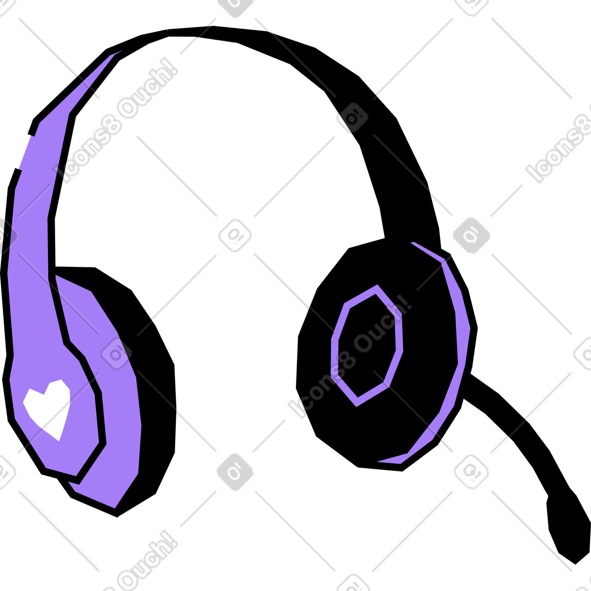 Ilustração de Fone ouvido em no estilo Amethyst para baixar em PNG, SVG