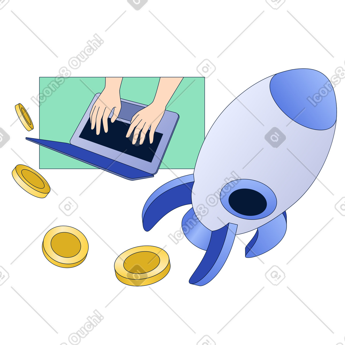Ilustración Lanzamiento de una startup rentable en estilo Neat a descargar en PNG y SVG