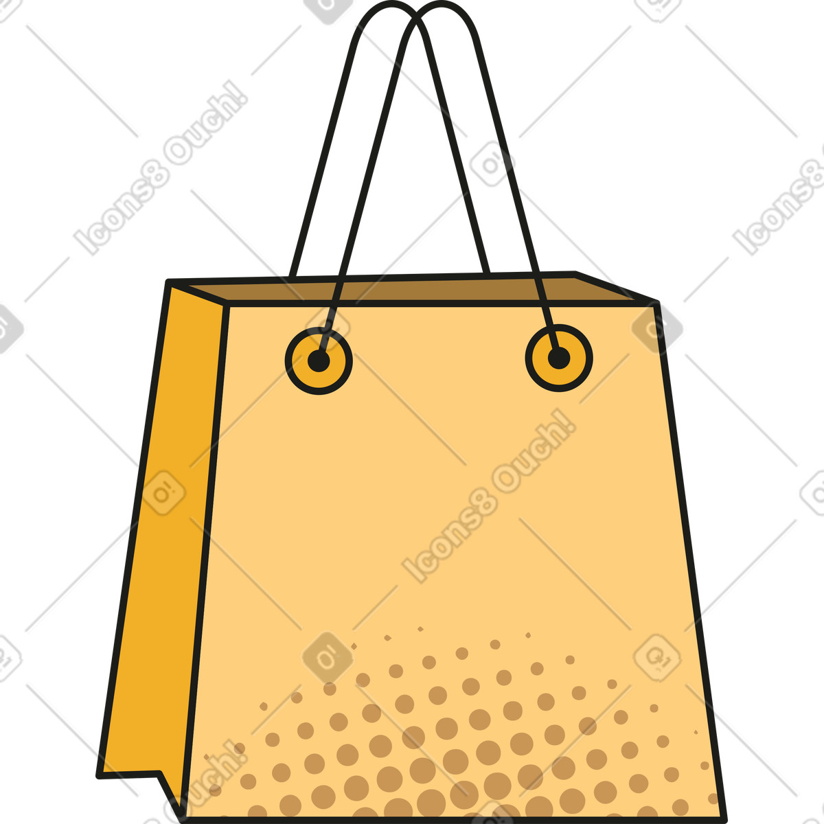 Sacchetto illustrazione in stile Rubber scarica in PNG, SVG