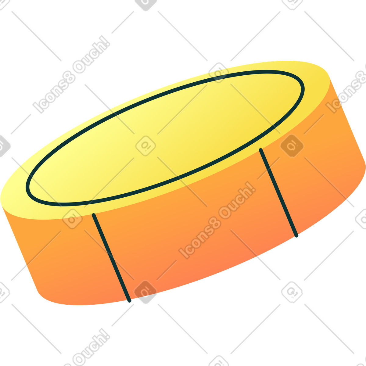 Florid 스타일의 중간 동전 일러스트레이션 PNG, SVG 다운로드