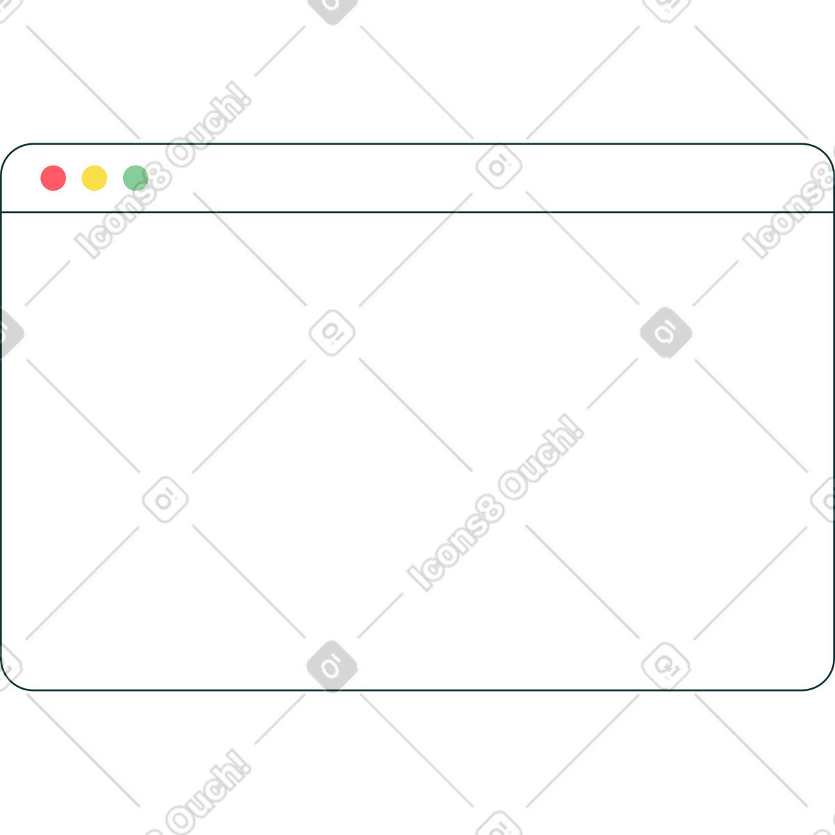 White browser window illustration in Florid style download in PNG, SVG