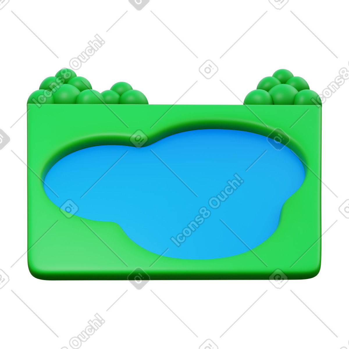 Lake illustration in 3D Fluency style download in PNG, SVG
