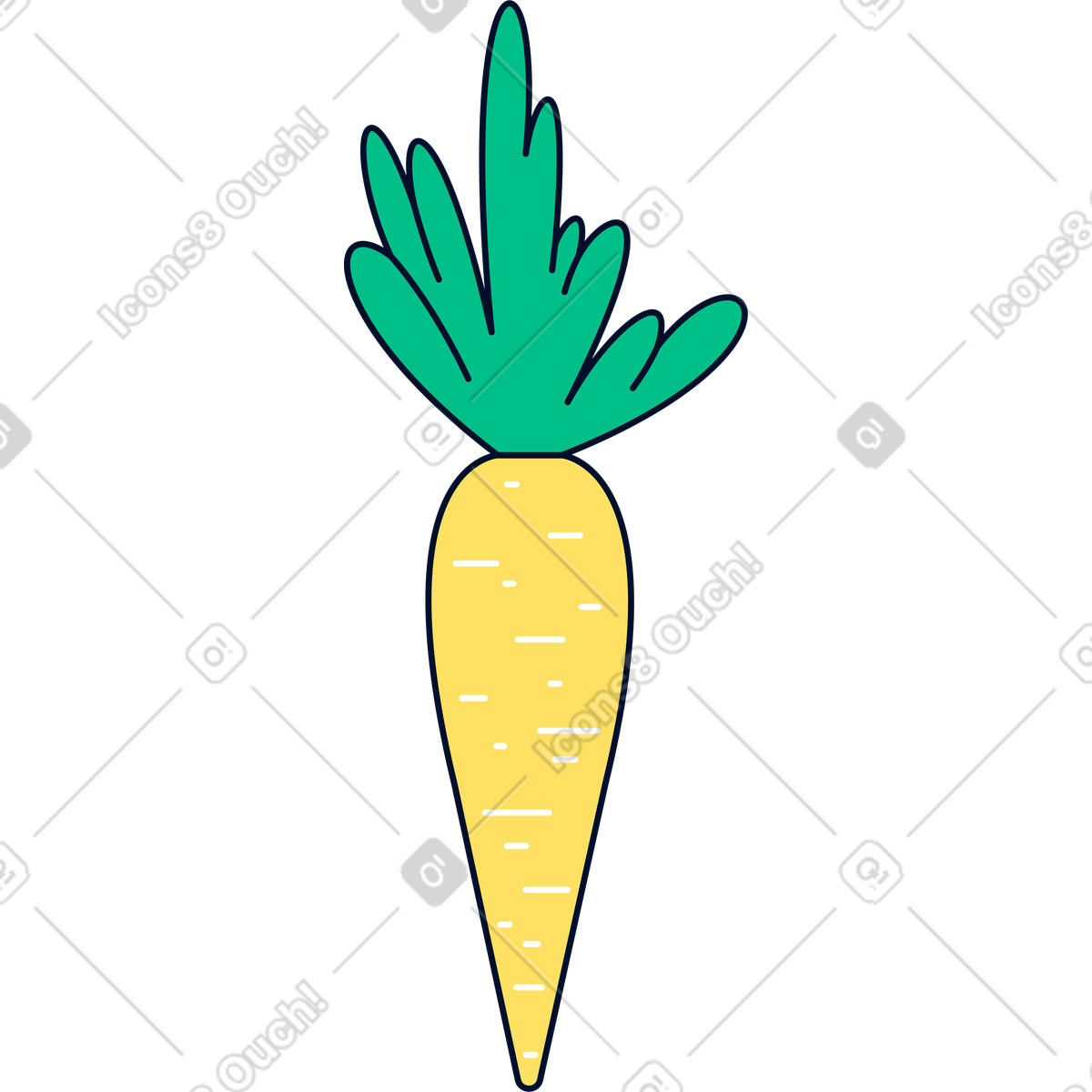 Ilustración Zanahoria en estilo Teal a descargar en PNG y SVG