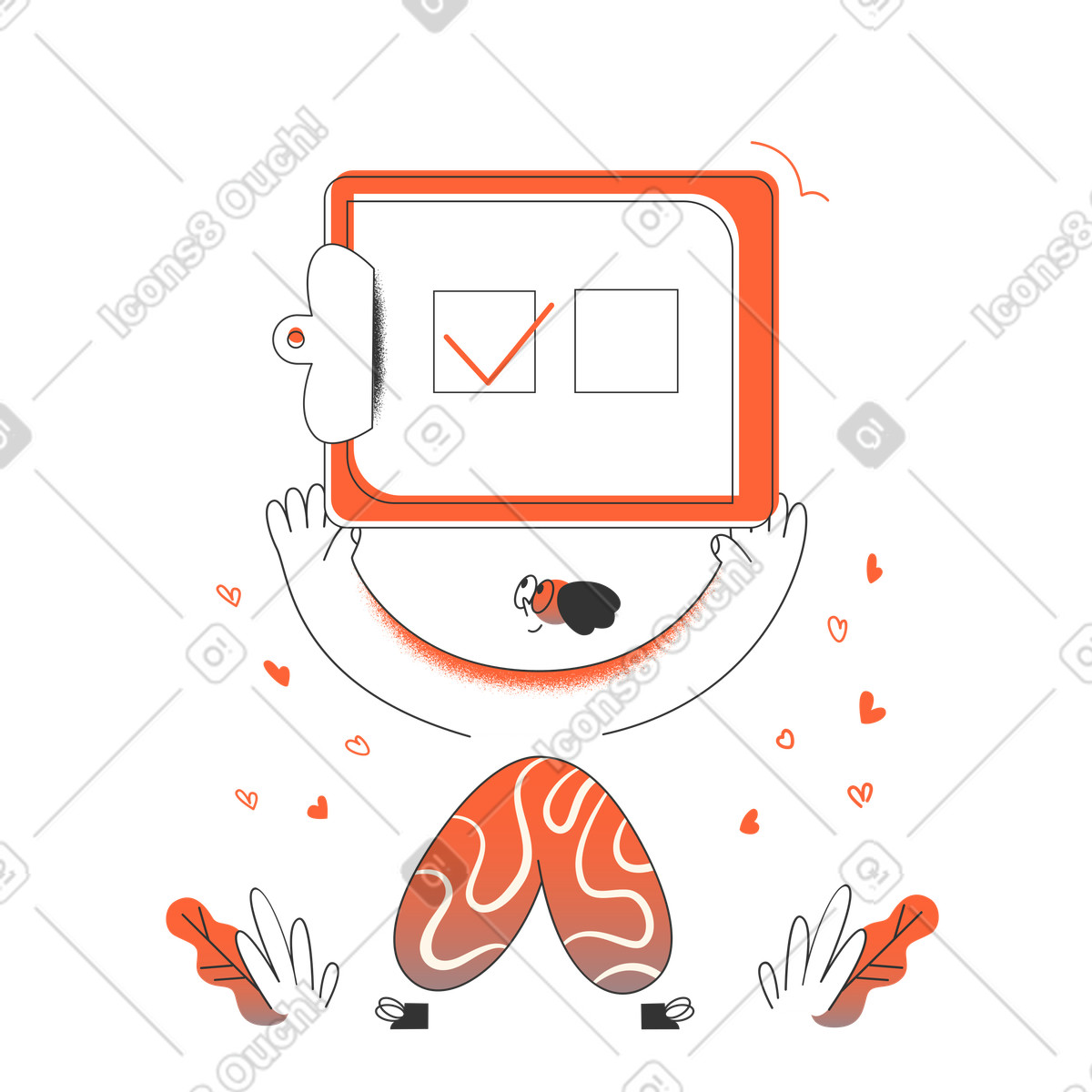 Task completed illustration in Crayon style download in PNG, SVG