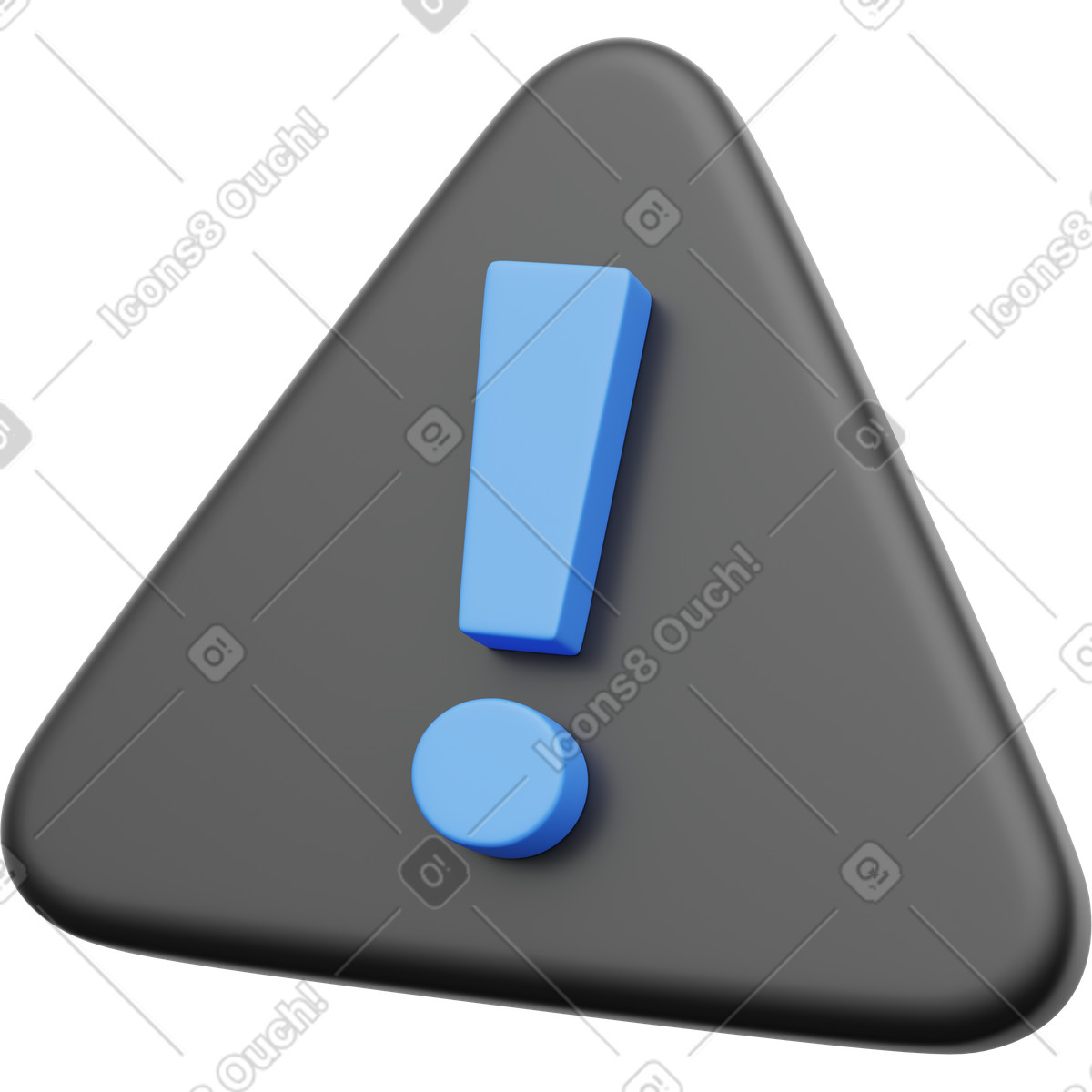 Segnale di avvertimento 3d, avviso errore, attenzione del sistema illustrazione in stile 3D Playful scarica in PNG, SVG