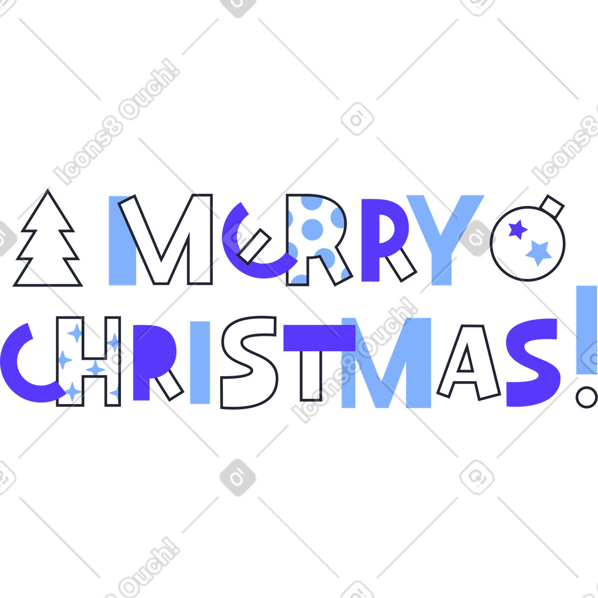Ilustración Feliz navidad en estilo Pablita a descargar en PNG y SVG