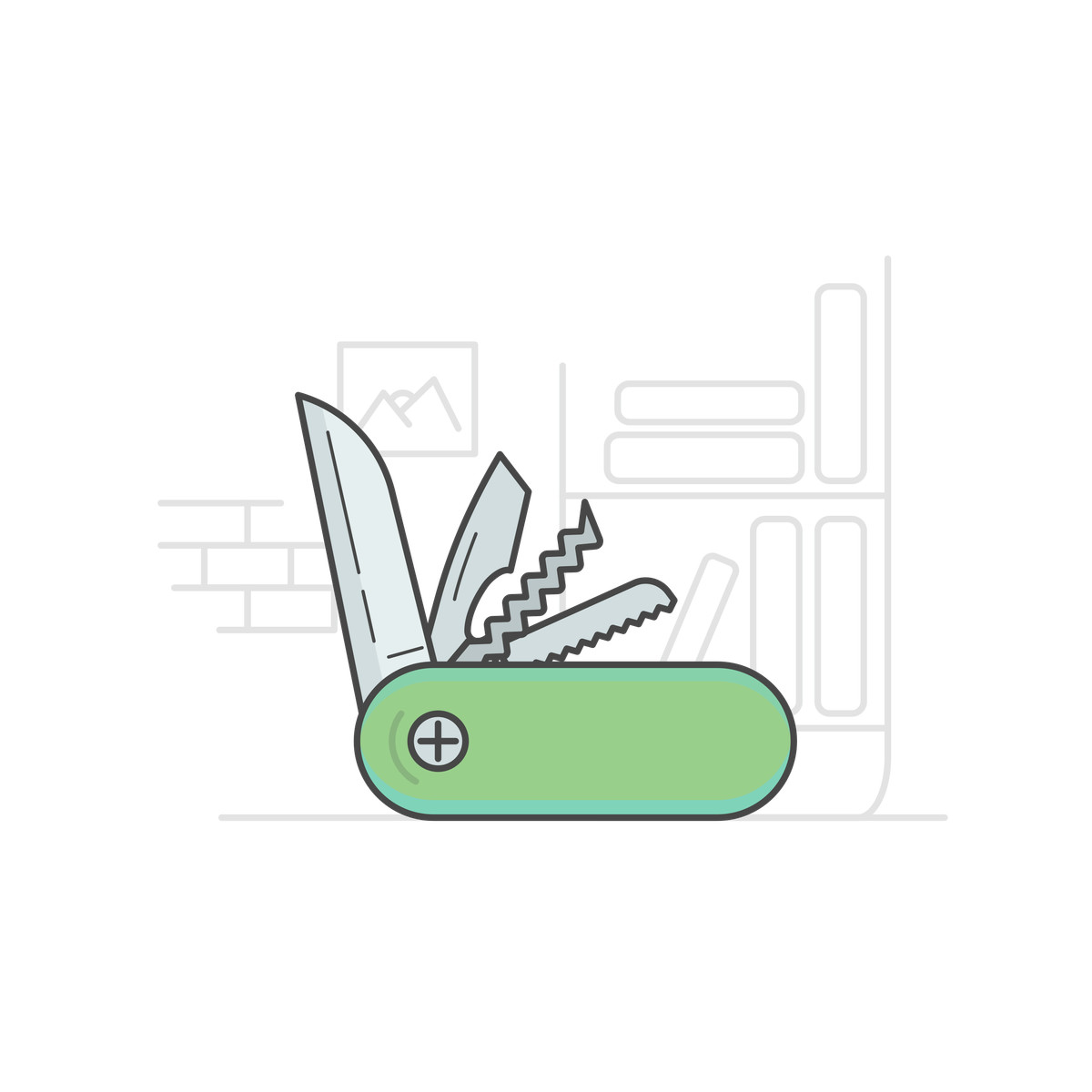 Coltello tascabile illustrazione in stile Gummy scarica in PNG, SVG
