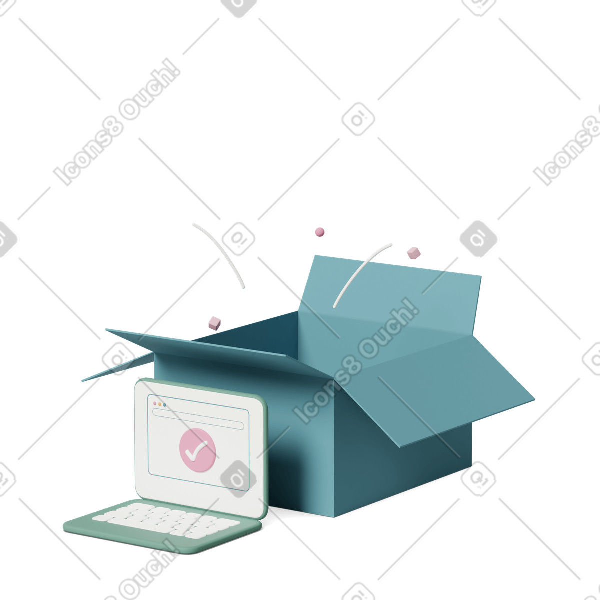 E commerce payment and quick delivery illustration in 3D Casual life style download in PNG, SVG